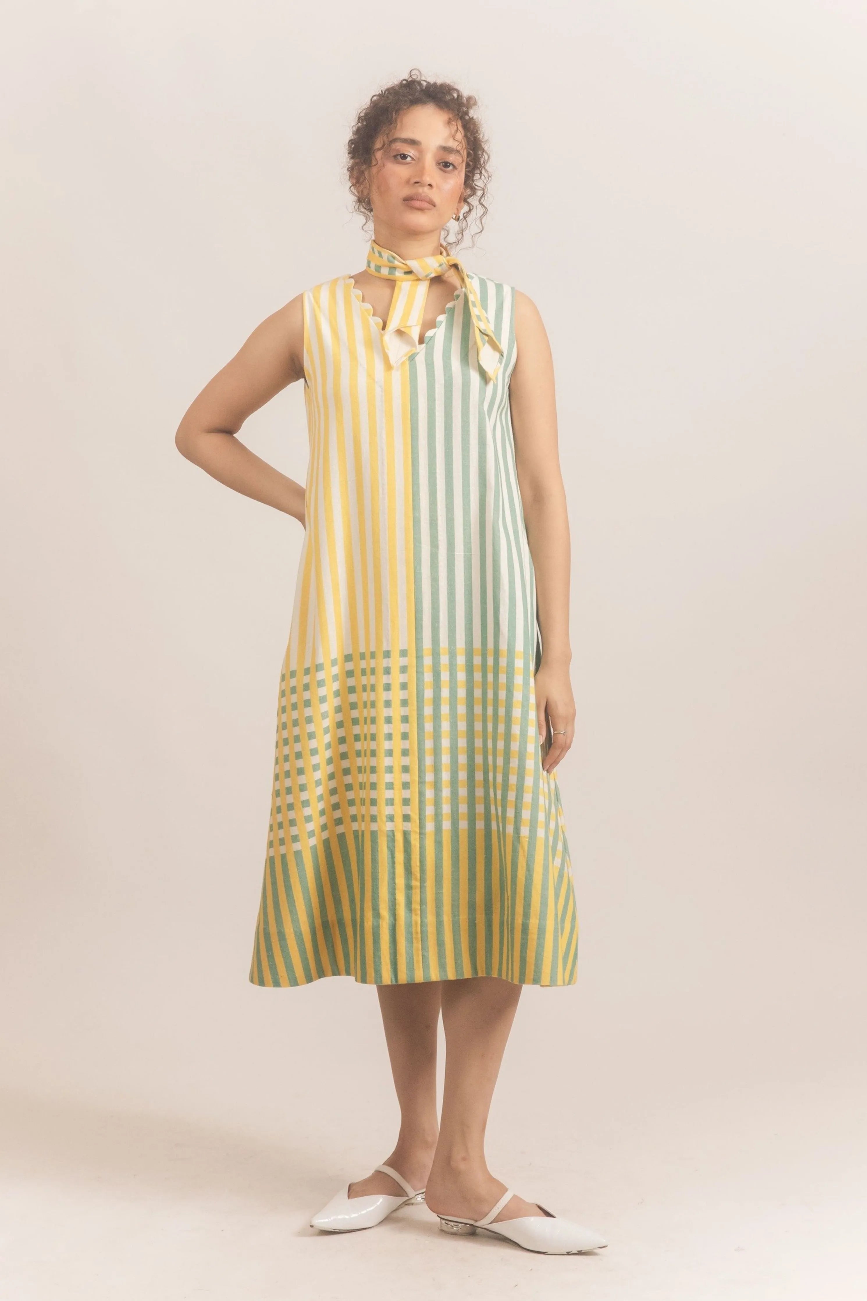 Scallop Dress Checkered