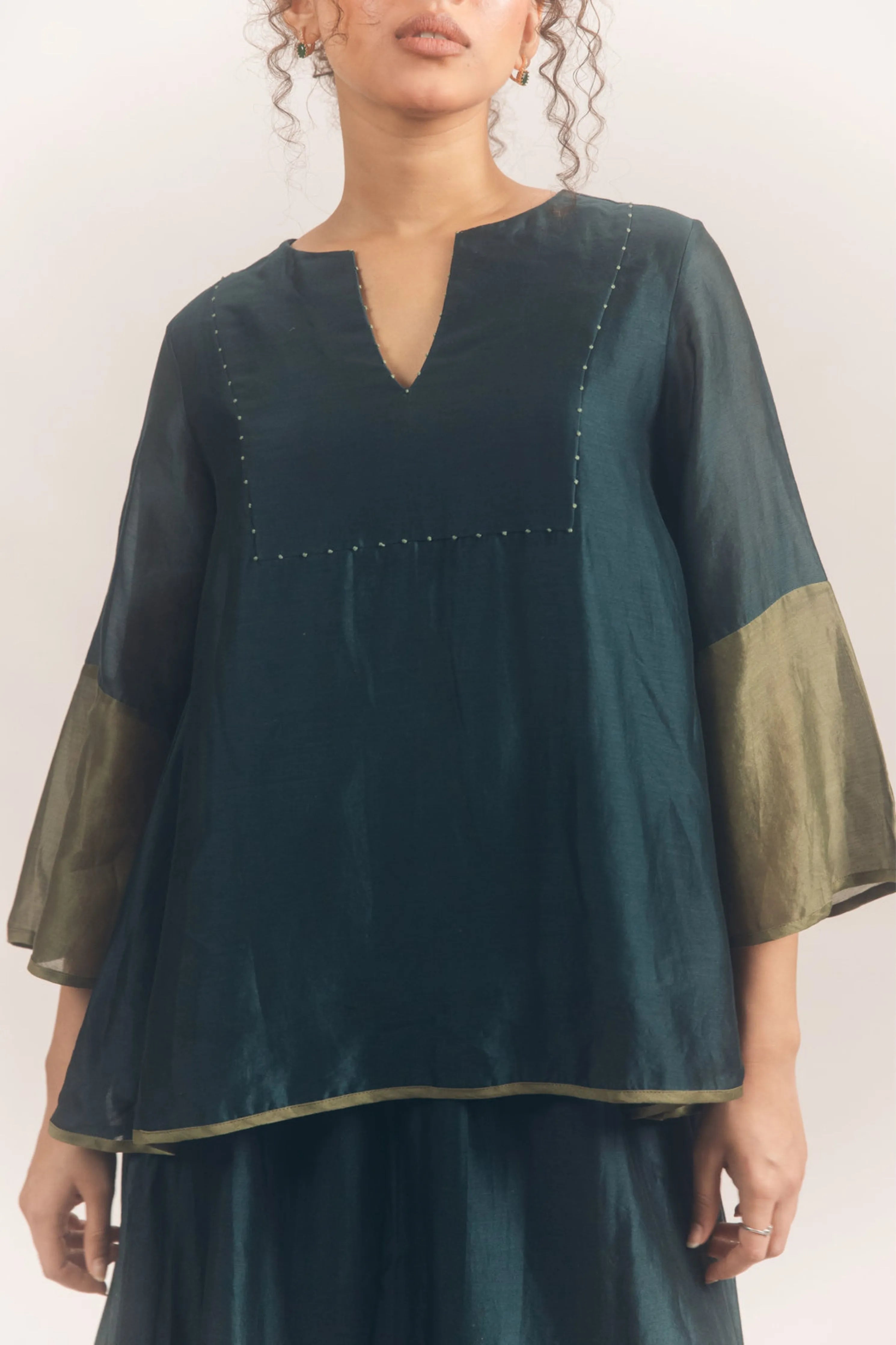 Block Skirt Set Blue