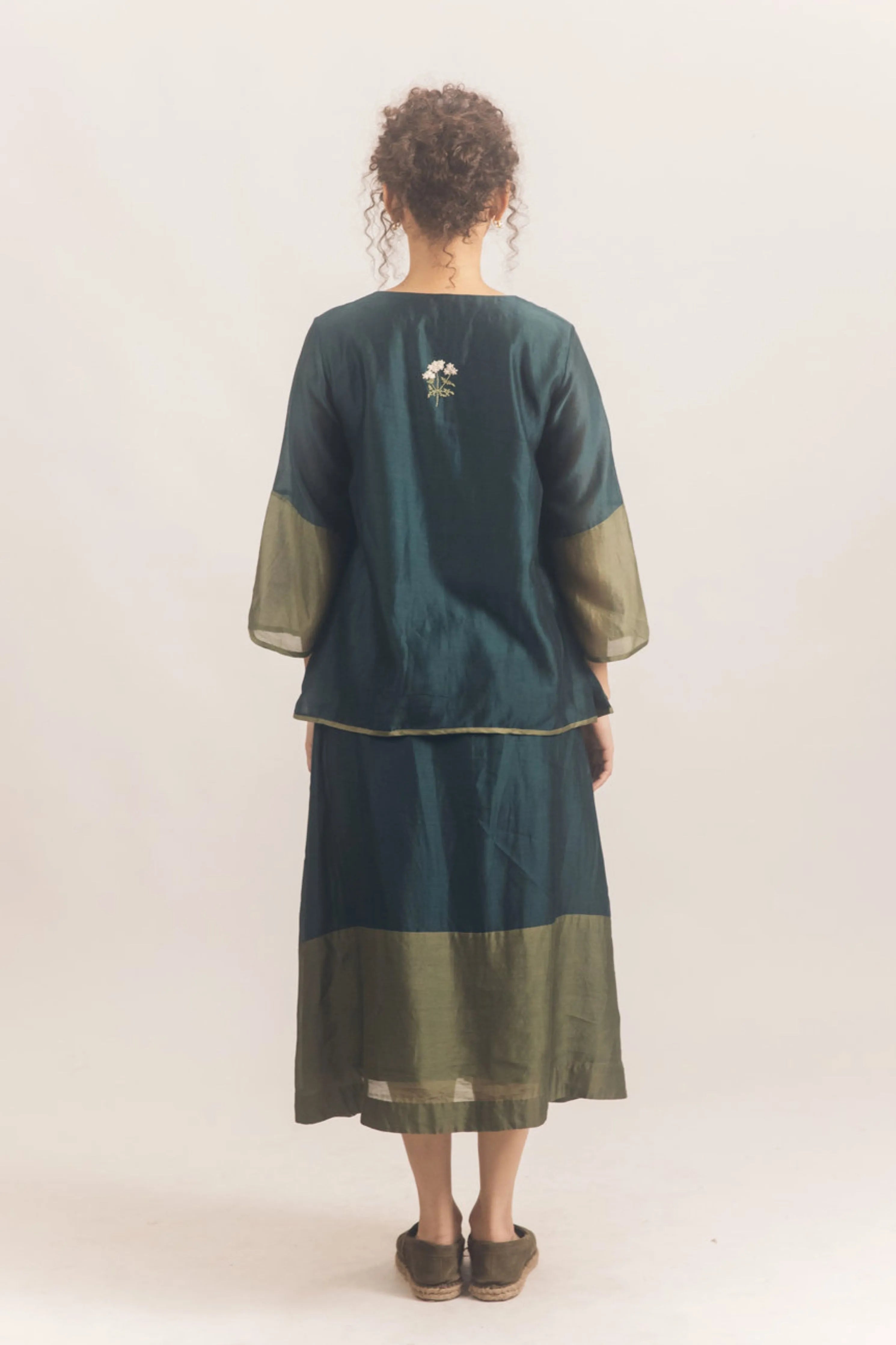 Block Skirt Set Blue