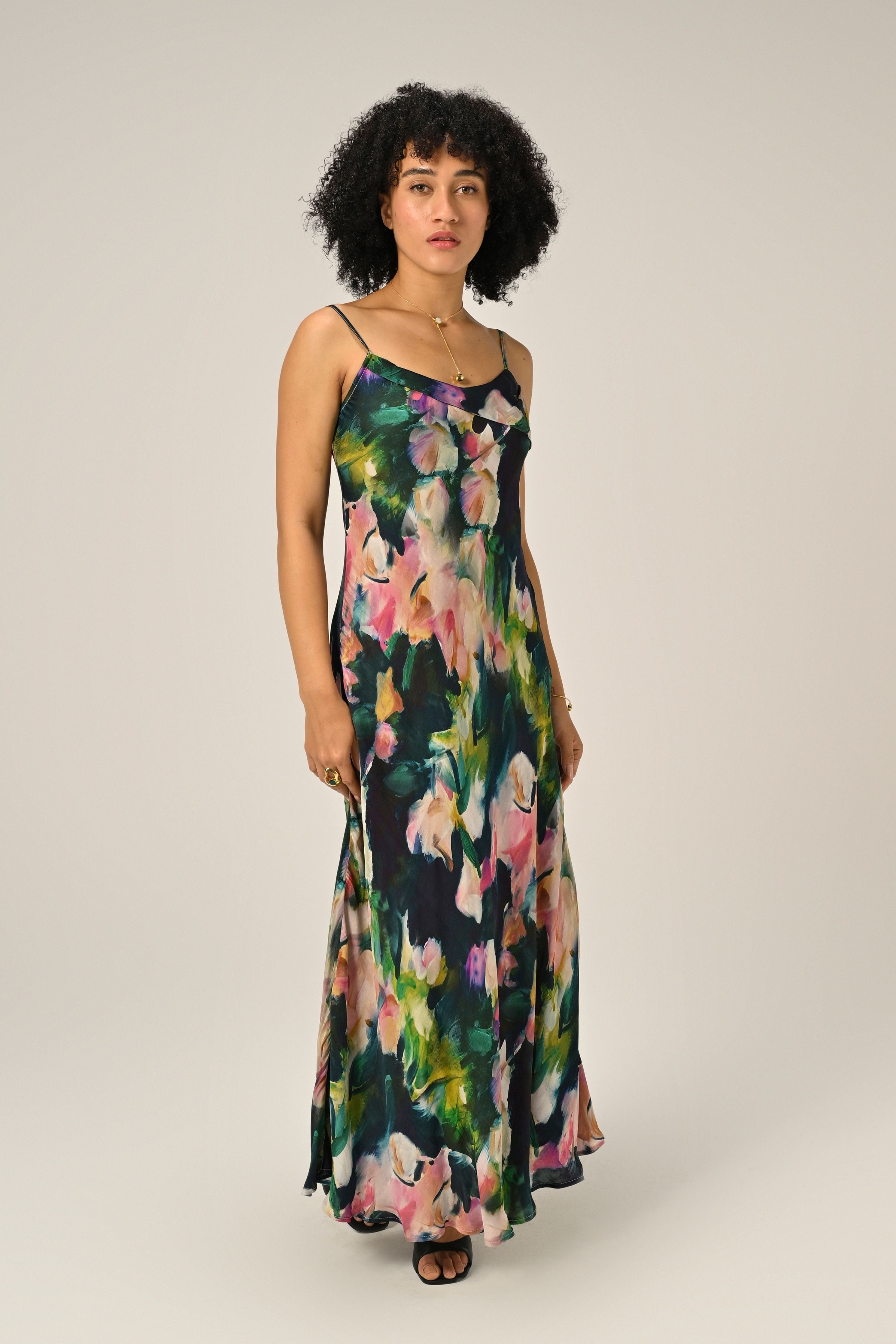 Midnight Bloom Slip Dress