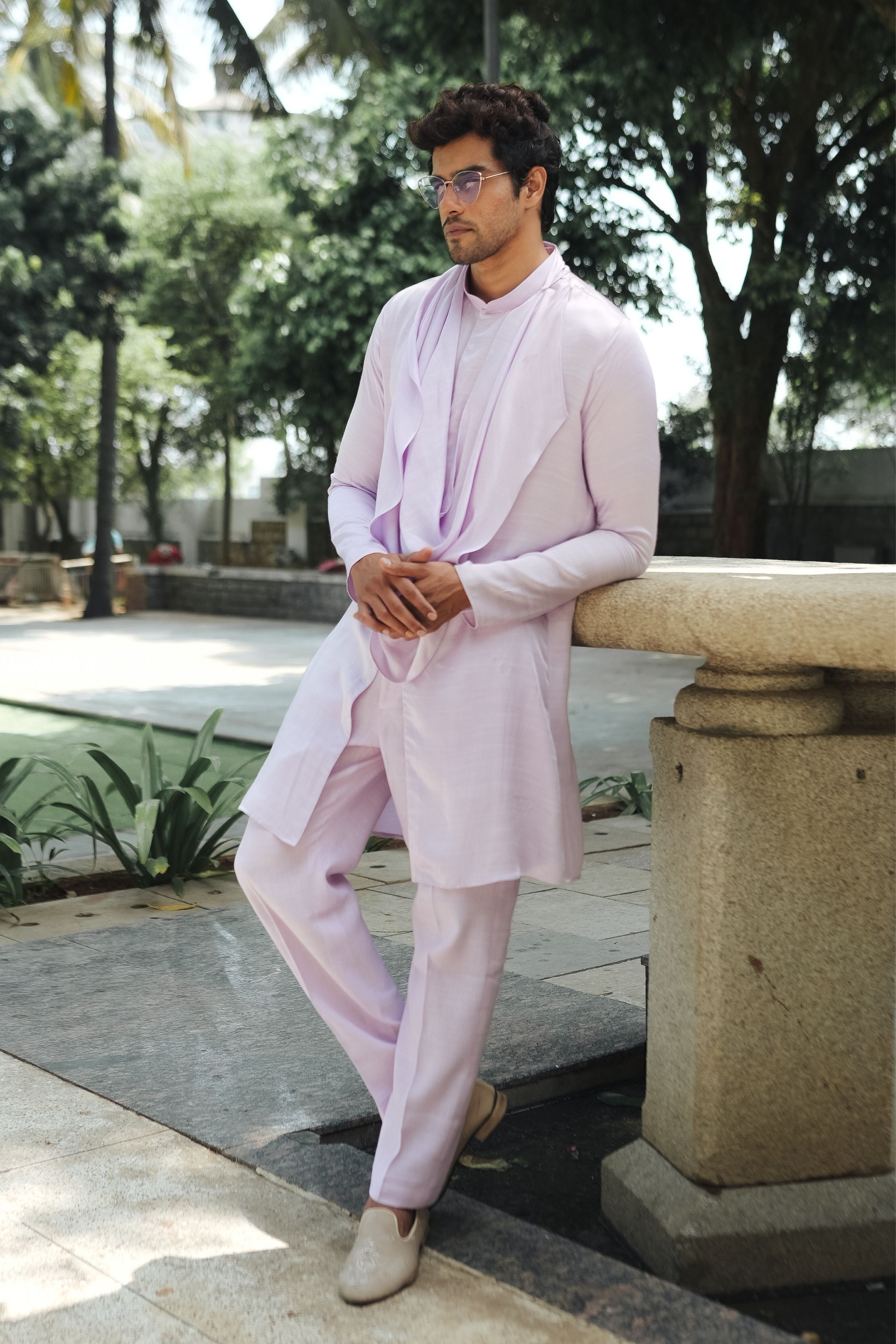 Lavender Cowl Kurta Set