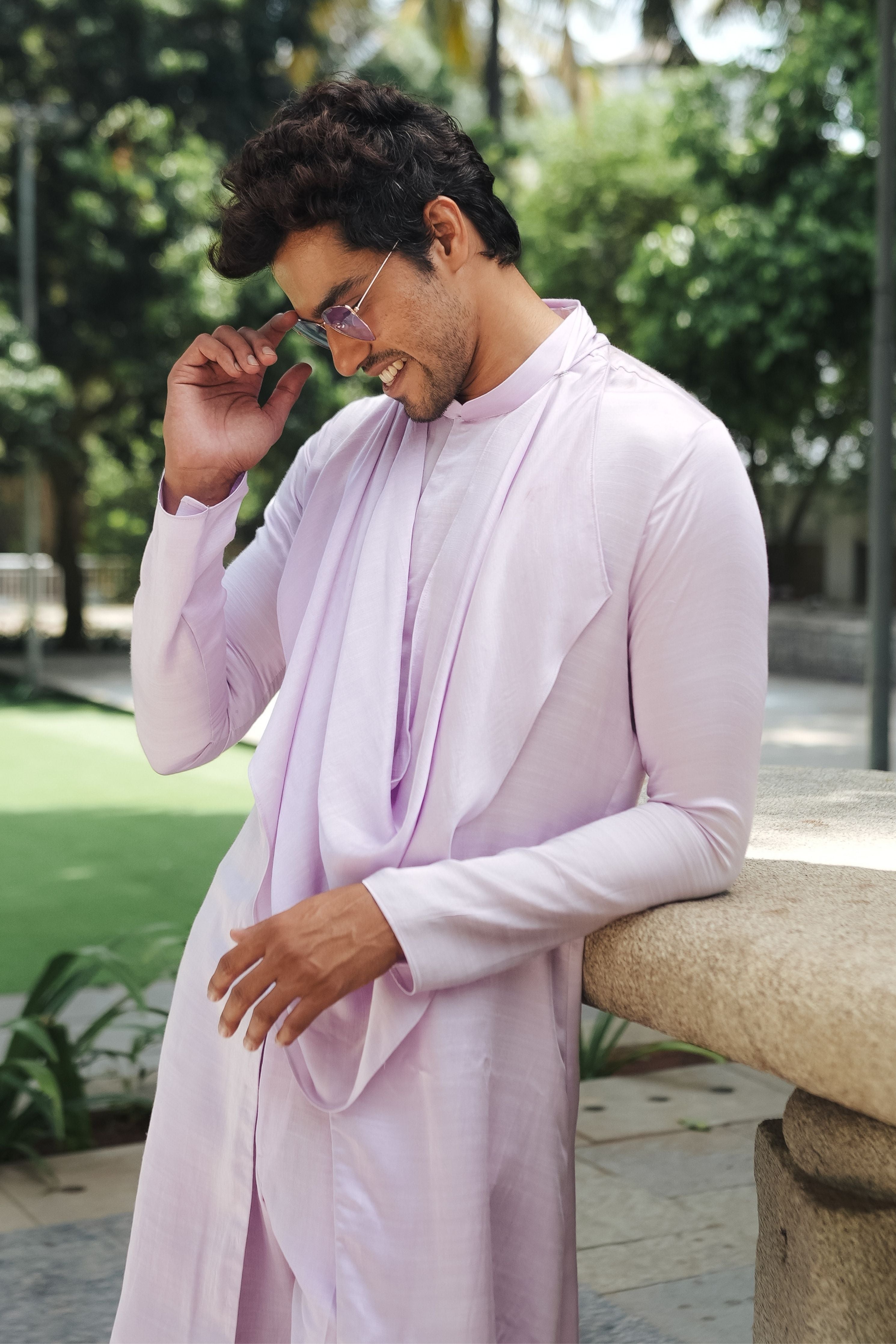 Lavender Cowl Kurta Set