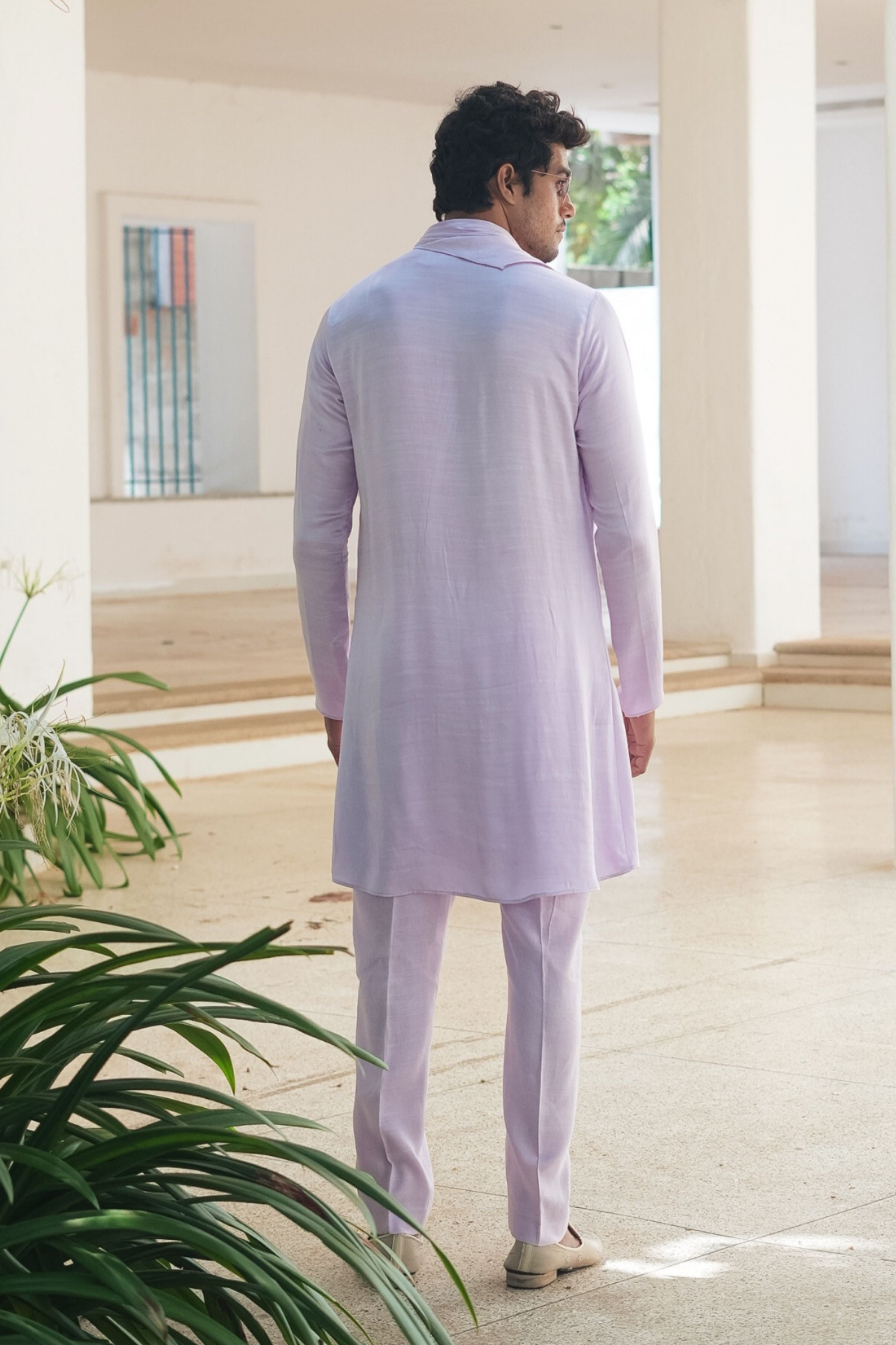 Lavender Cowl Kurta Set
