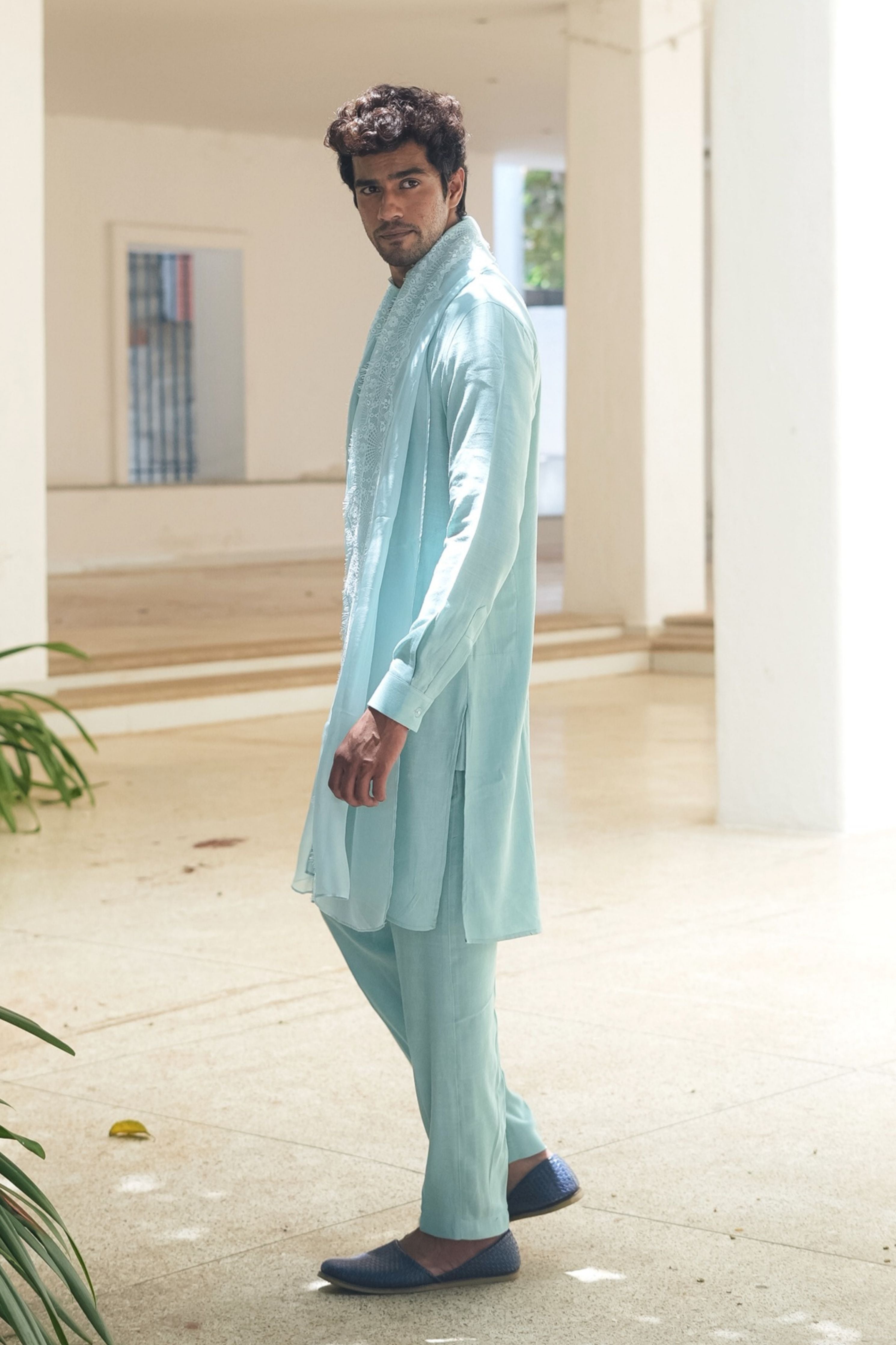Cotton Linen Kurta Set