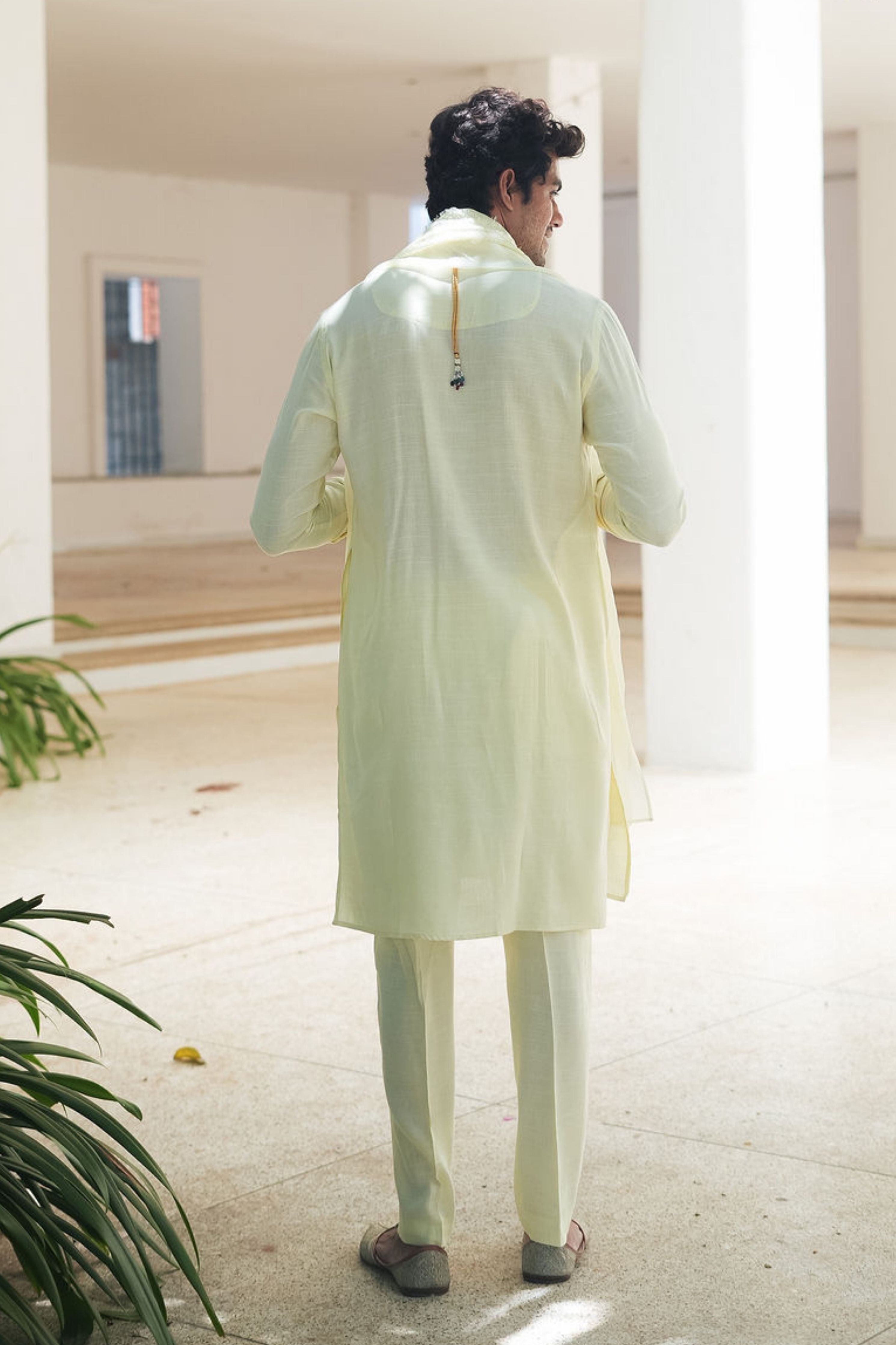 Yellow Cotton Kurta Set