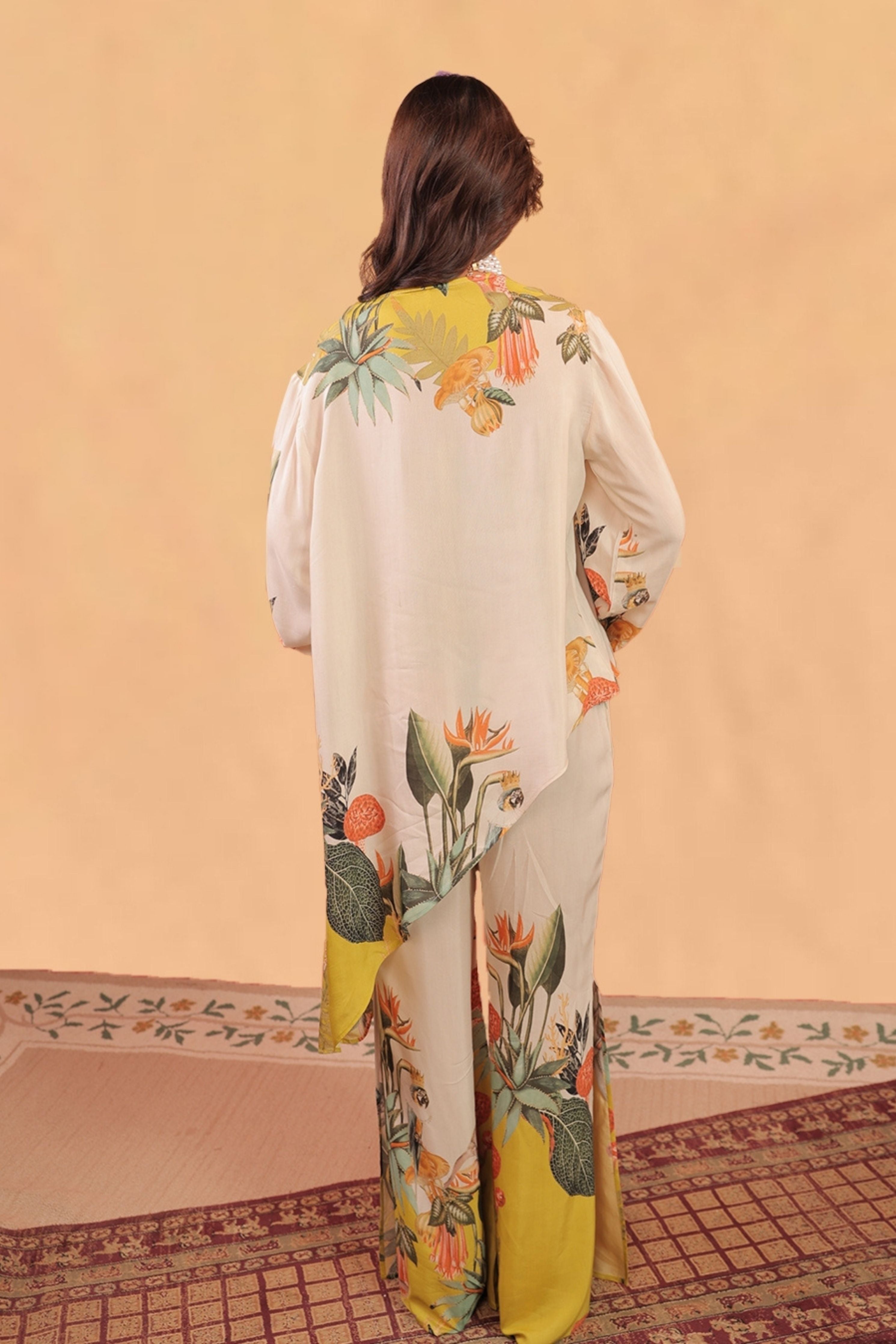 Kokum Asymmetric Sun Glow Tunic Co-Ord Set
