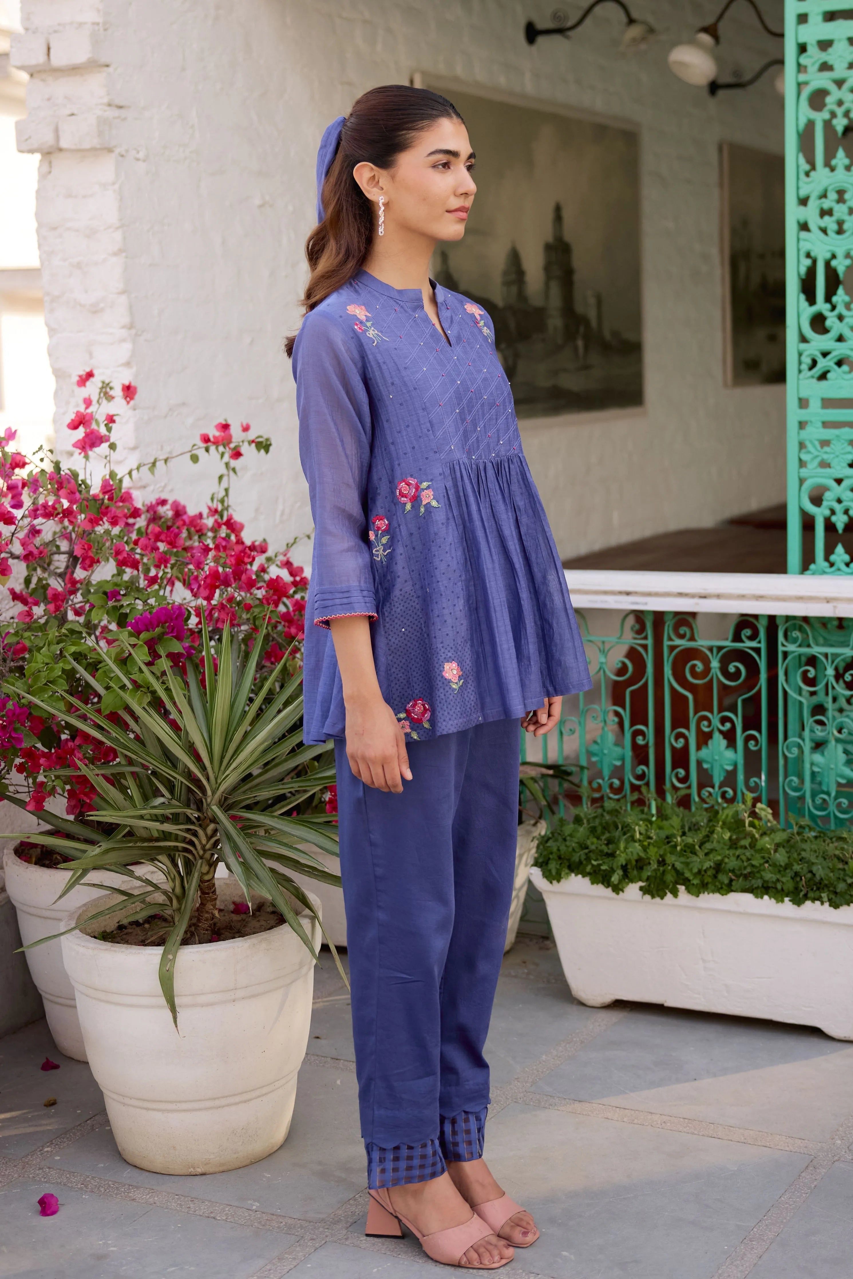 Blue Blooming Tale Co-Ord Set