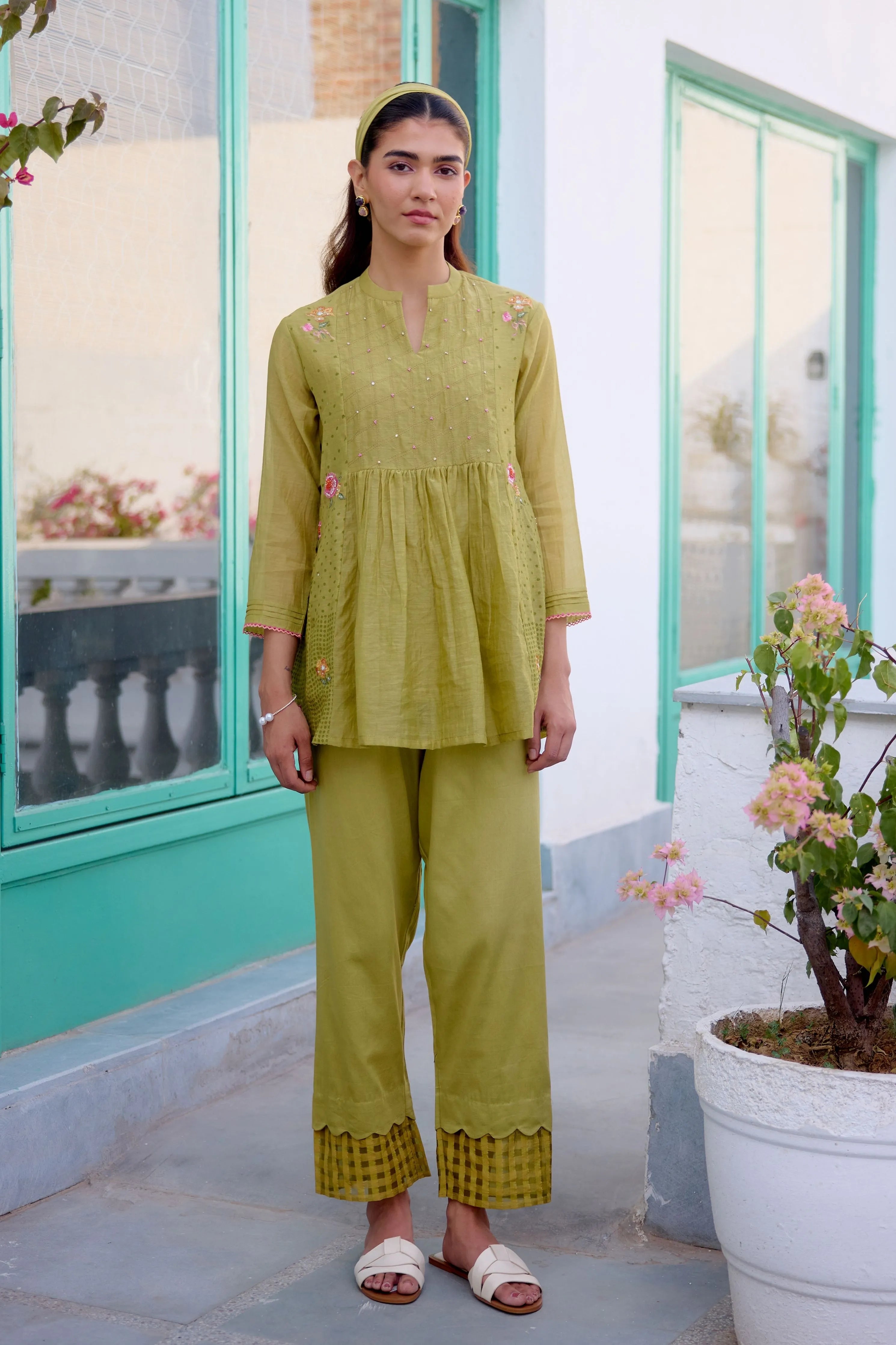 Green Blooming Tale Co-Ord Set