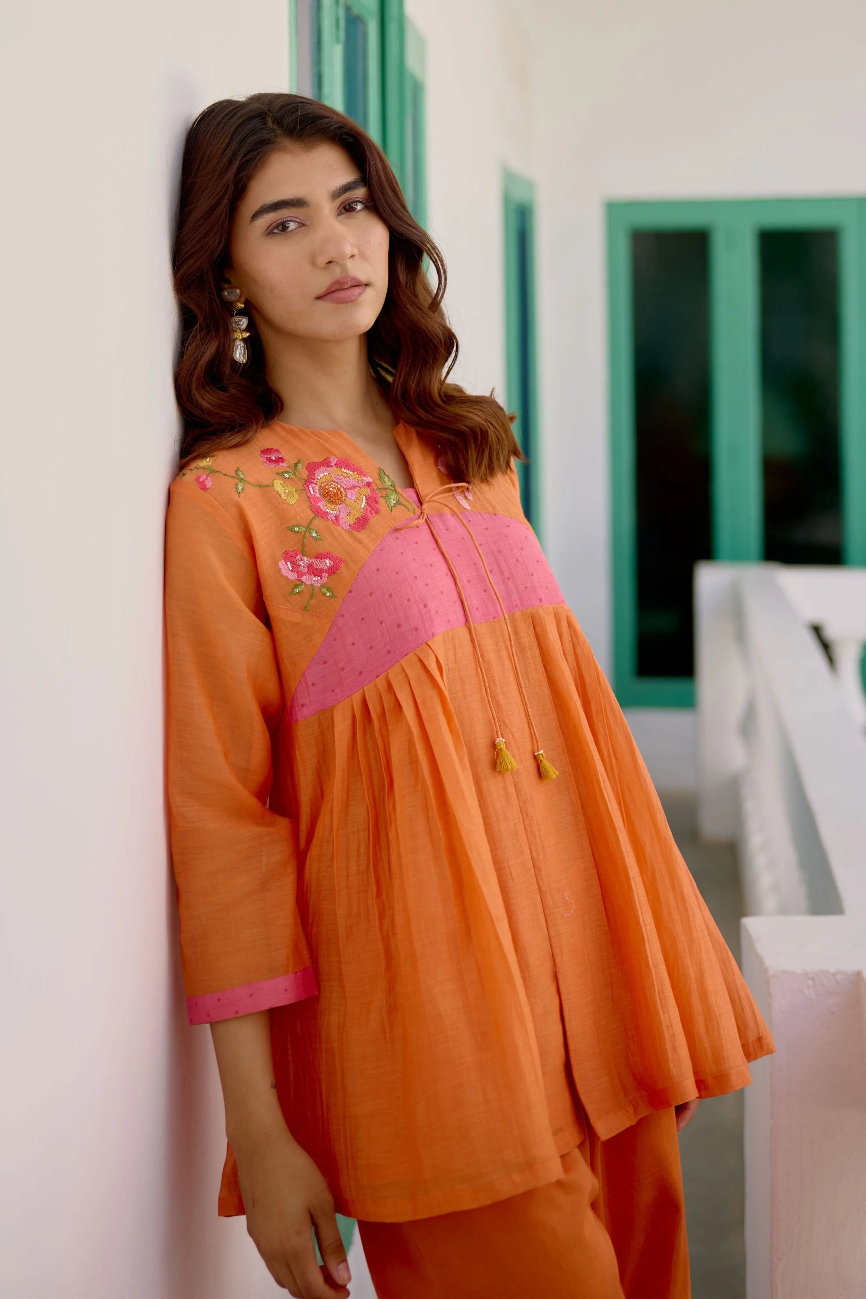Orange Bloom & Sky Co-Ord Set