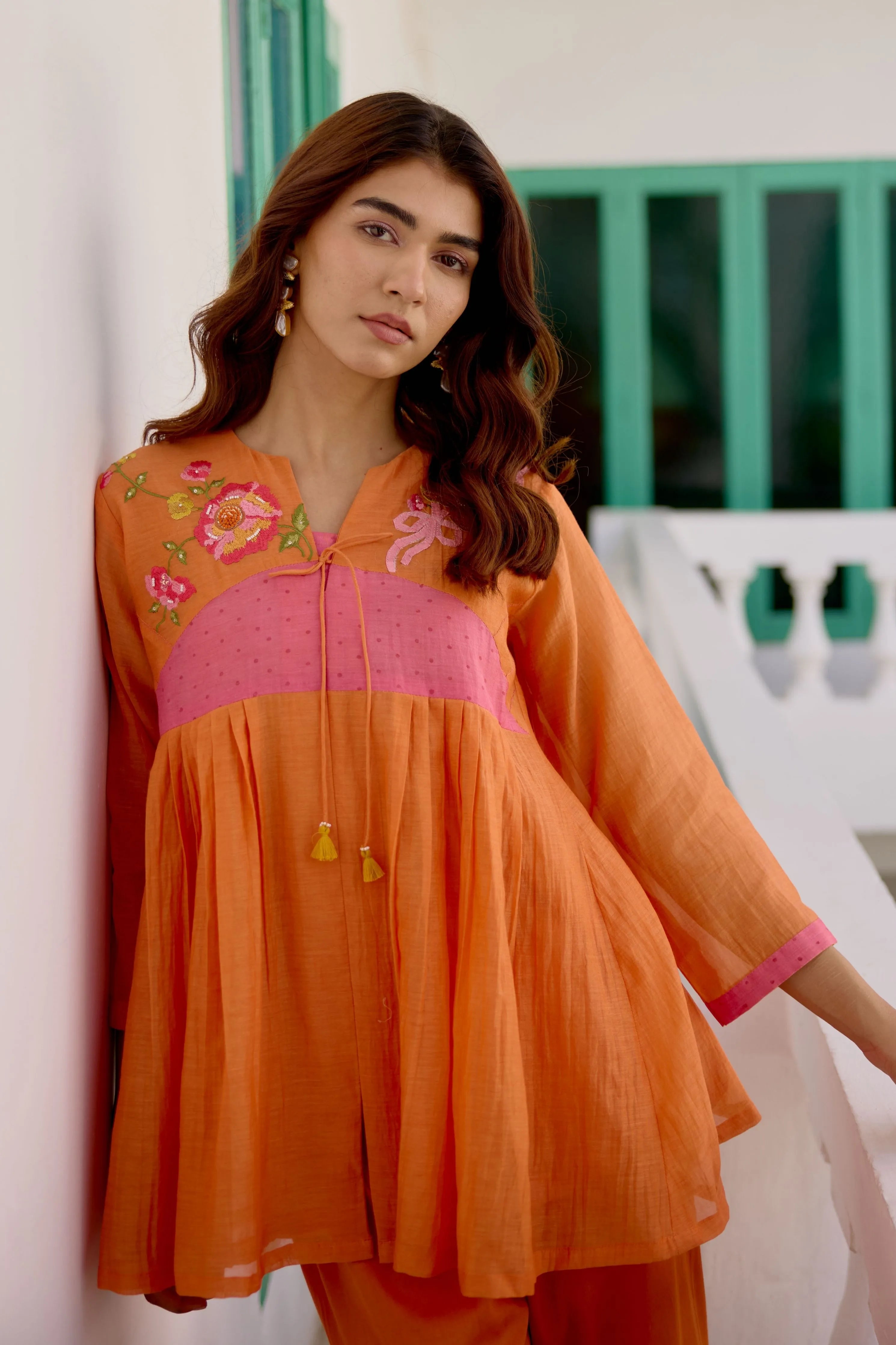 Orange Bloom & Sky Co-Ord Set