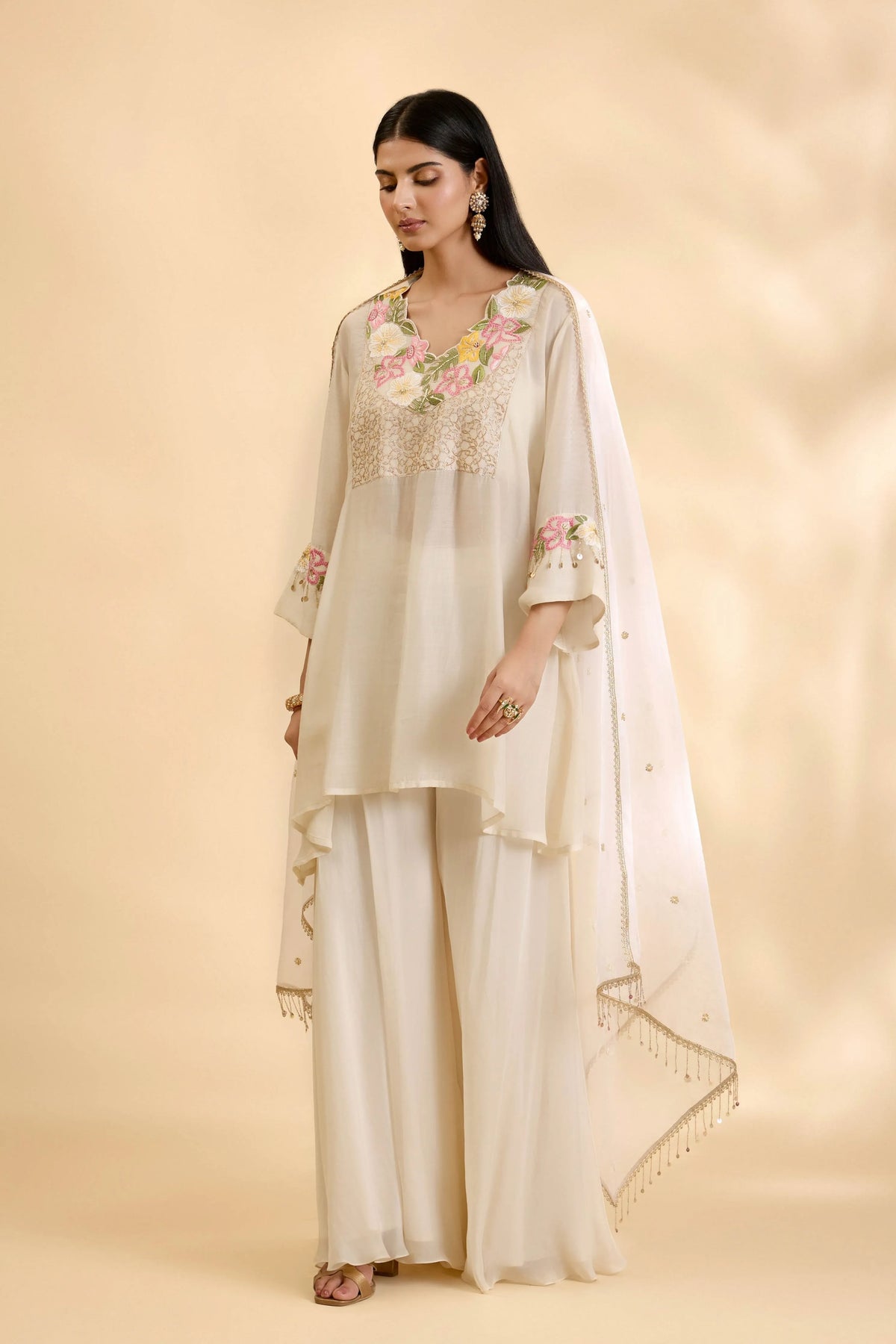Chandani Amaya Short Kurta Sharara Set