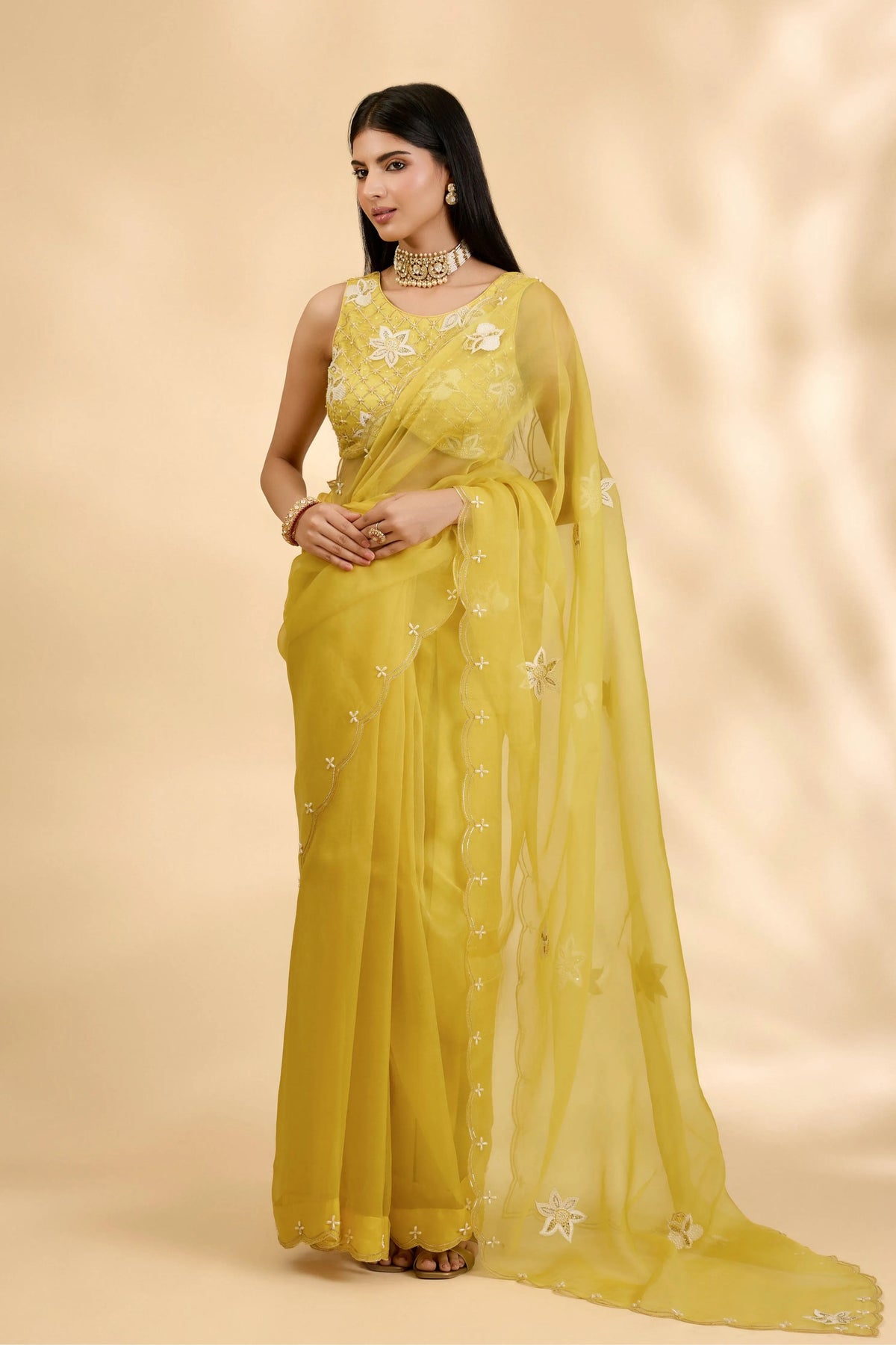Kesar Nargis Embellished Sari Set