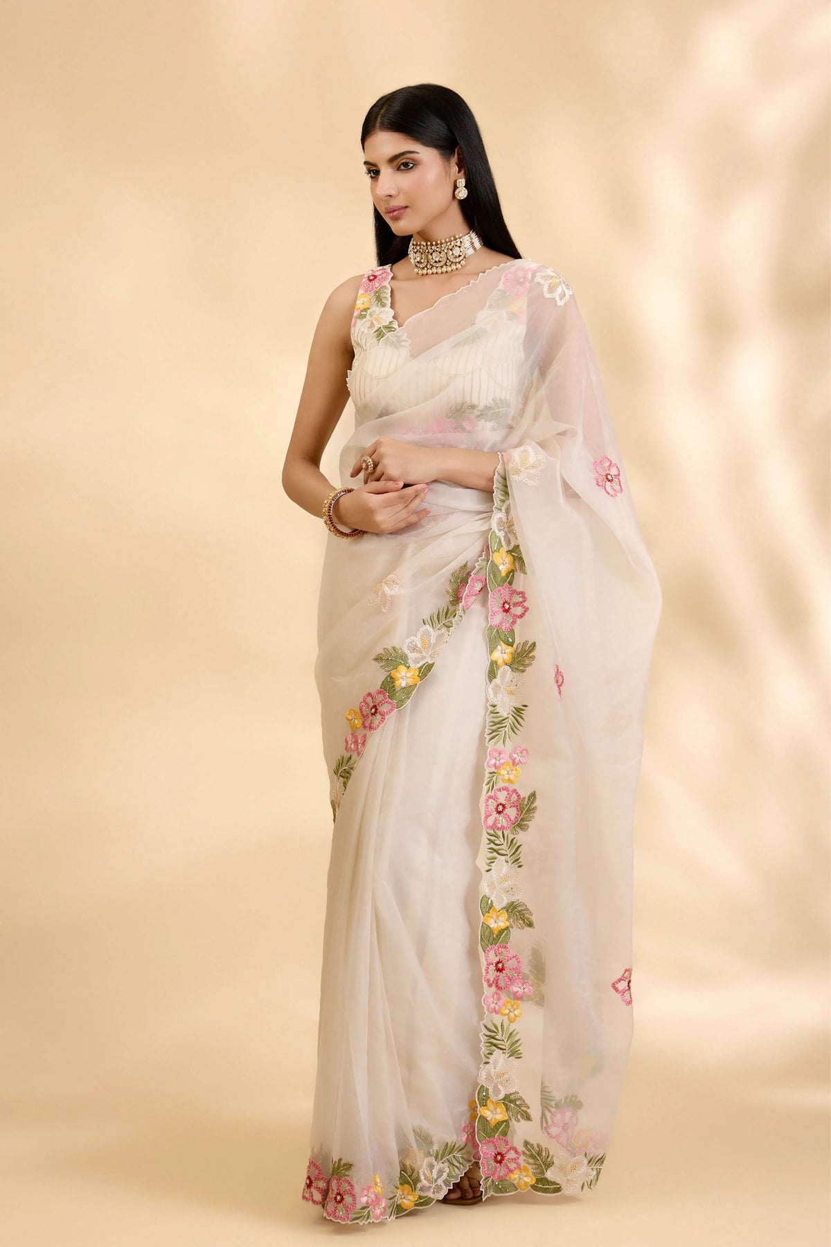 Chandani Ruksar Embellished Sari Set