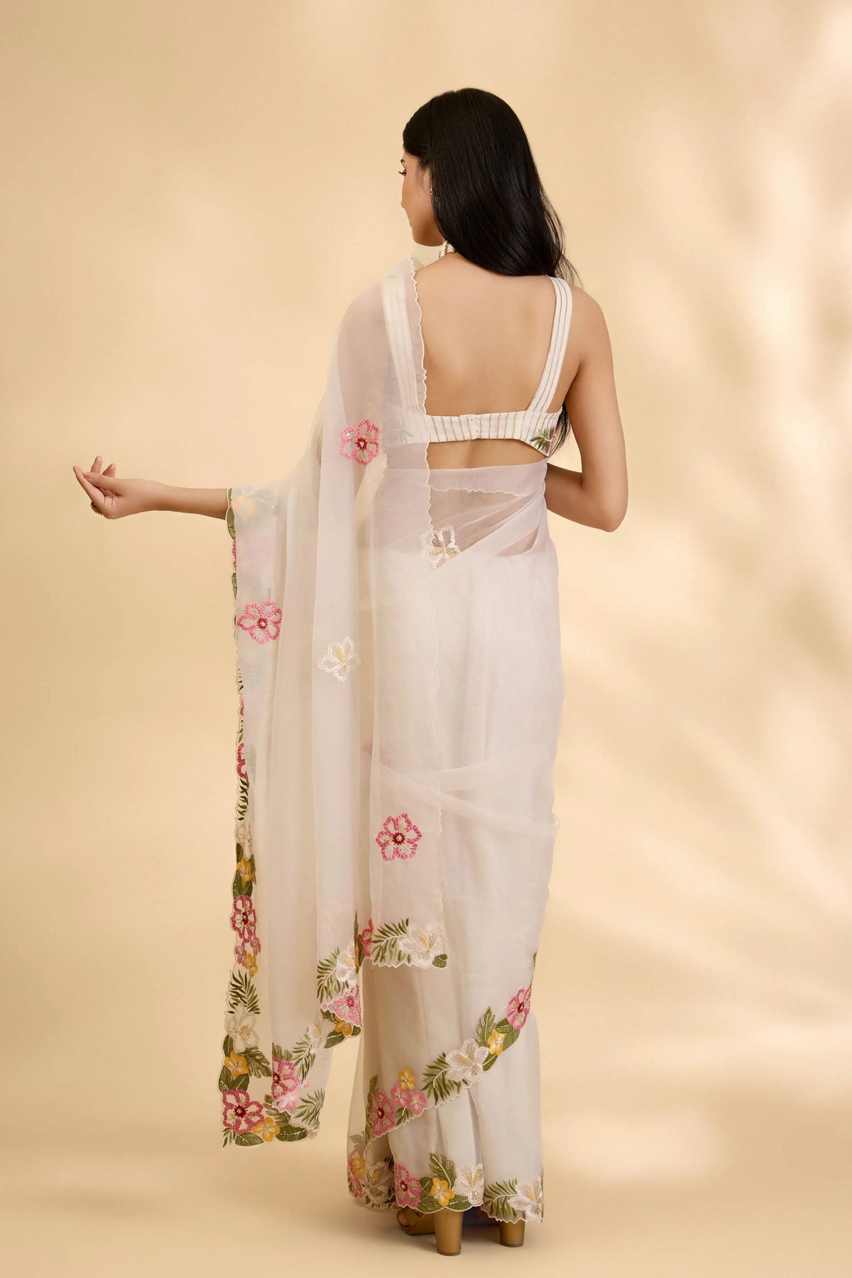 Chandani Ruksar Embellished Sari Set