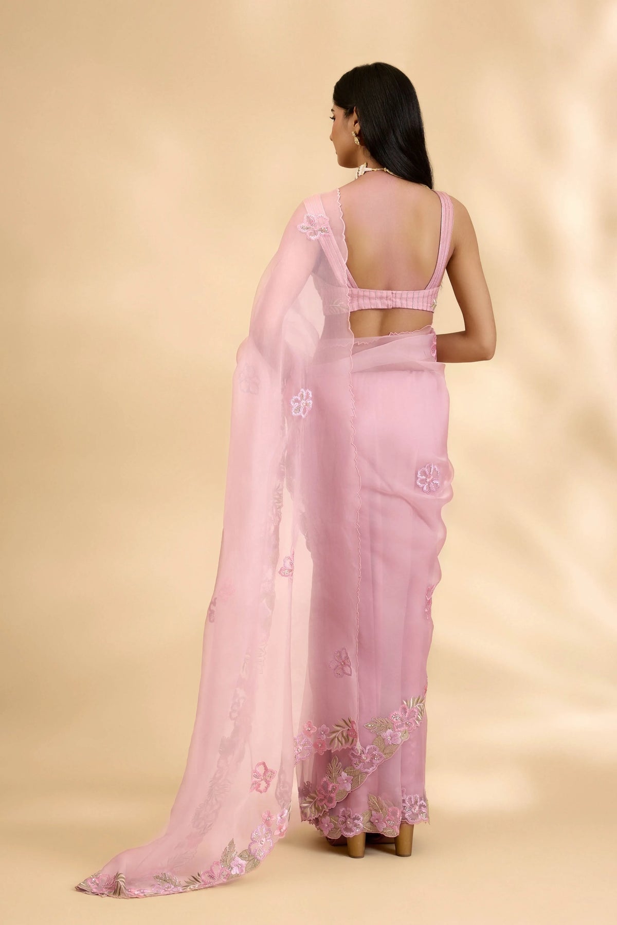 Rose Ruksar Embellished Sari Set