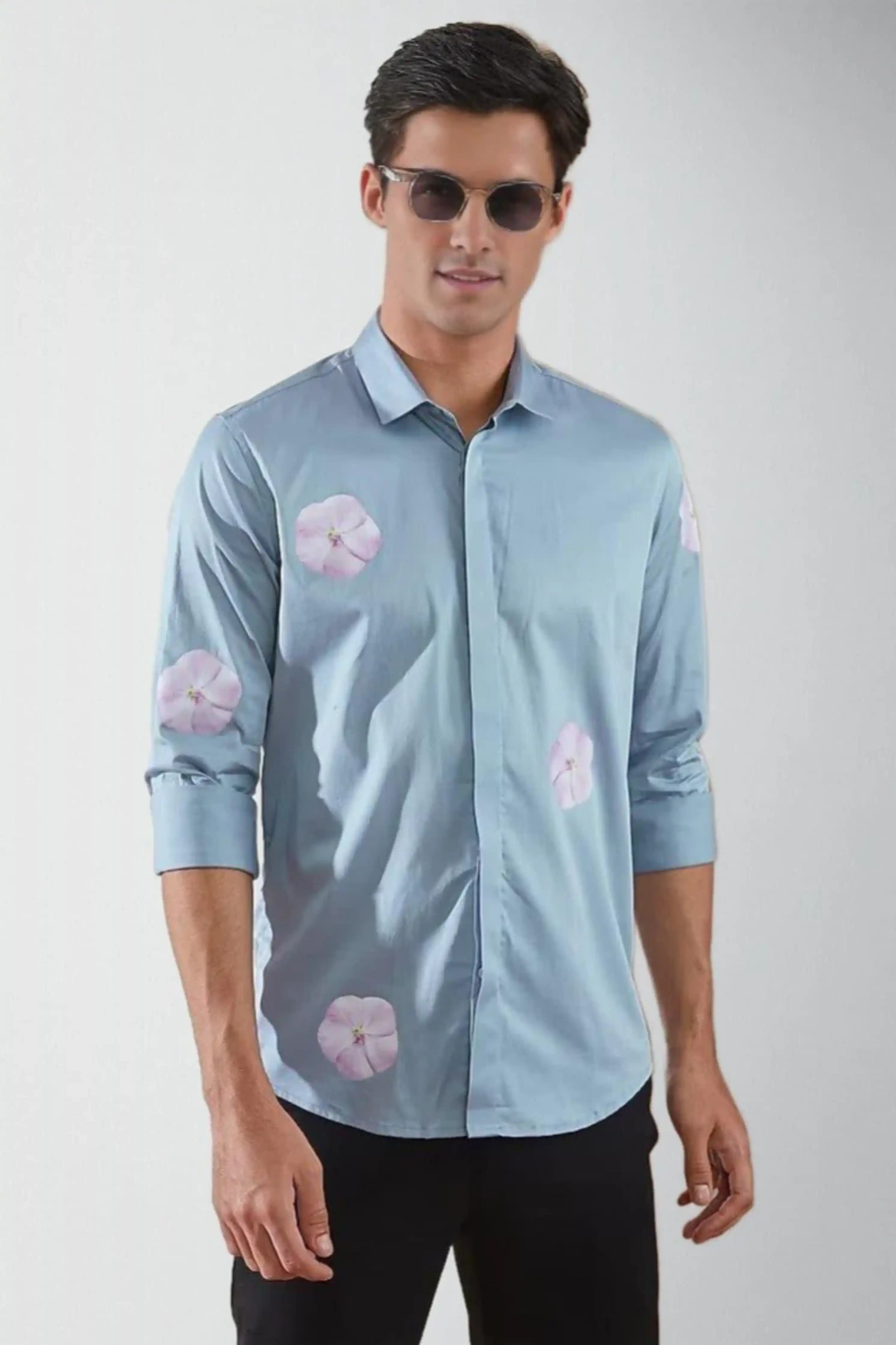 Printed Blue Shirt