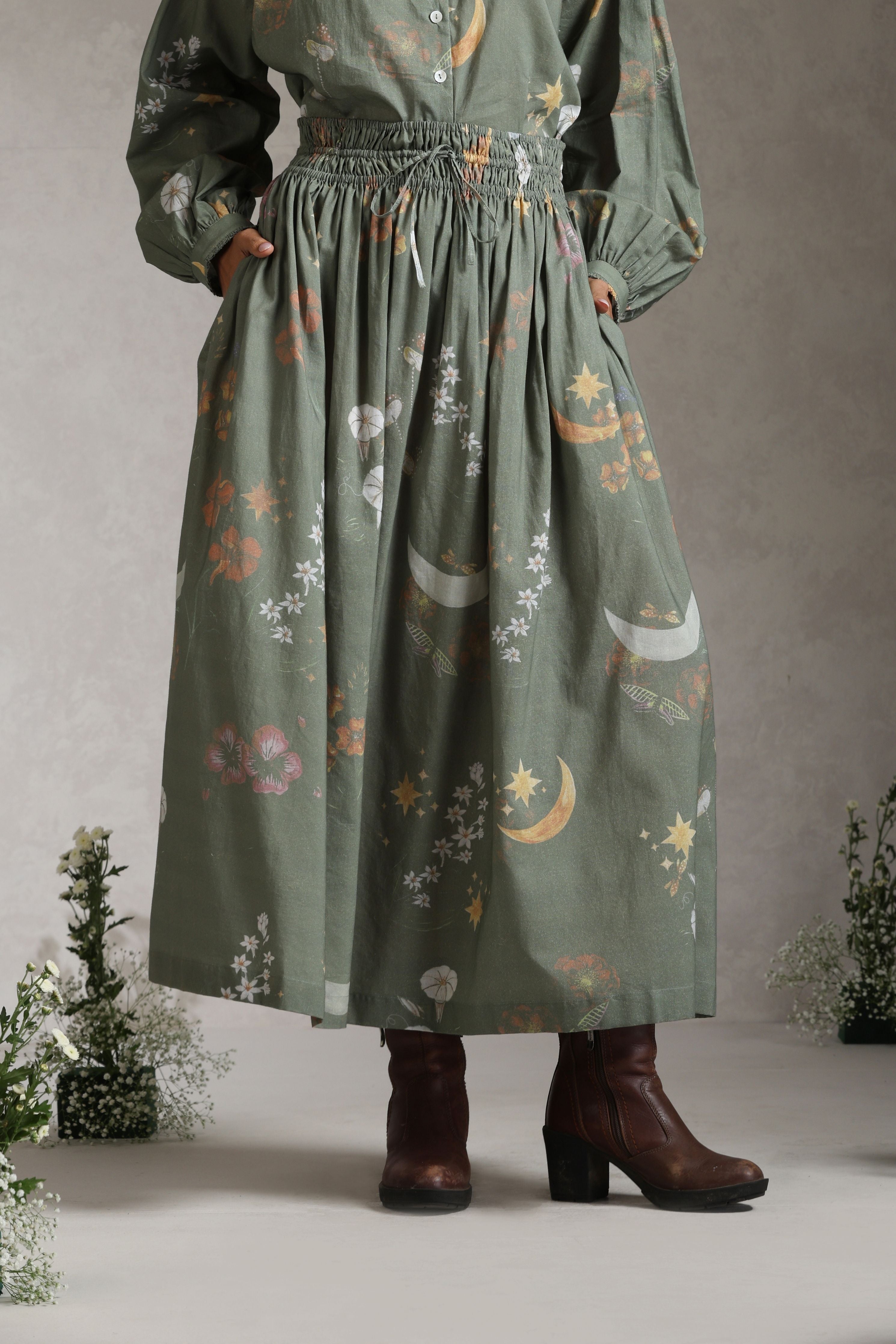 Sage Enchanted Garden Skirt Set