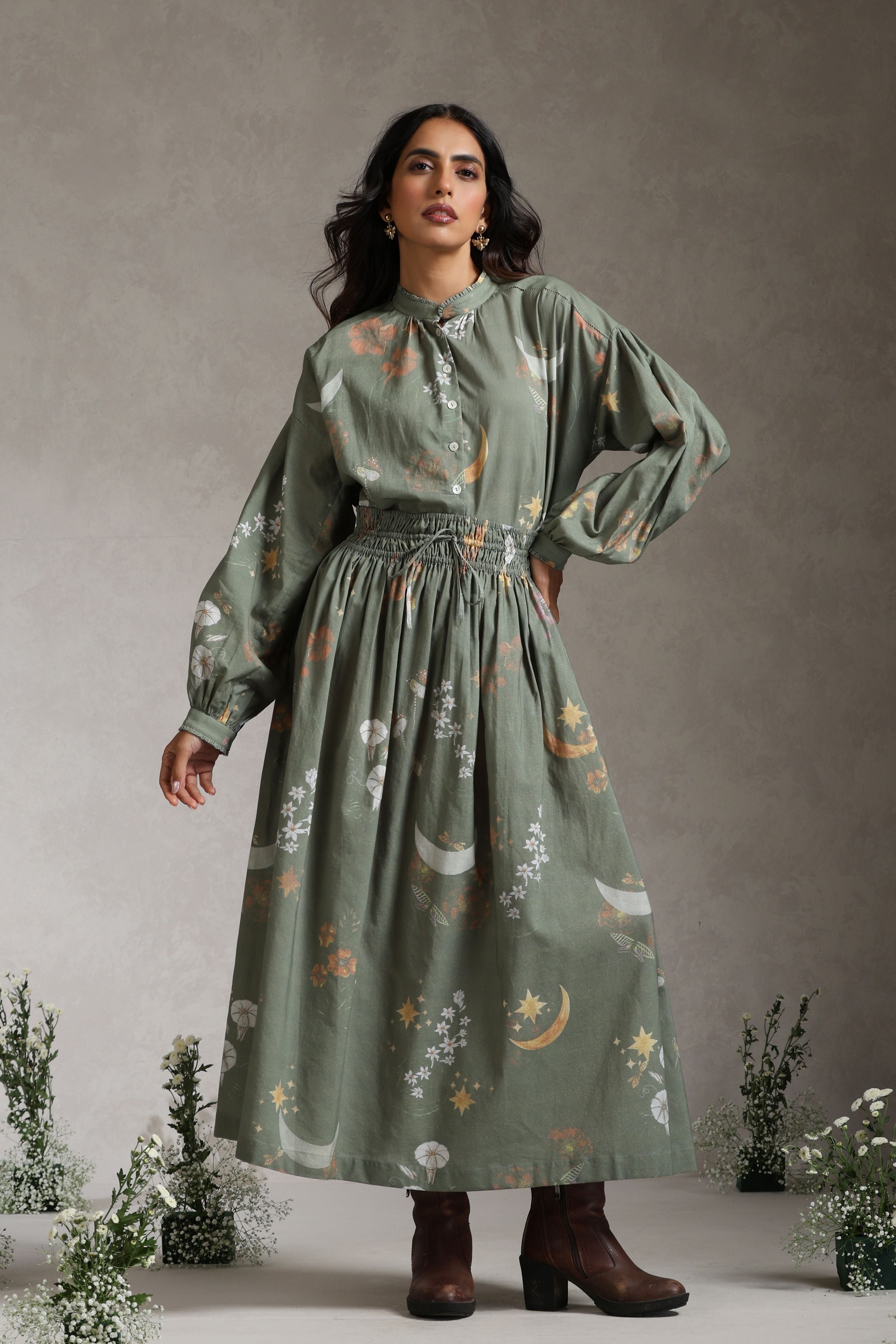 Sage Enchanted Garden Skirt Set