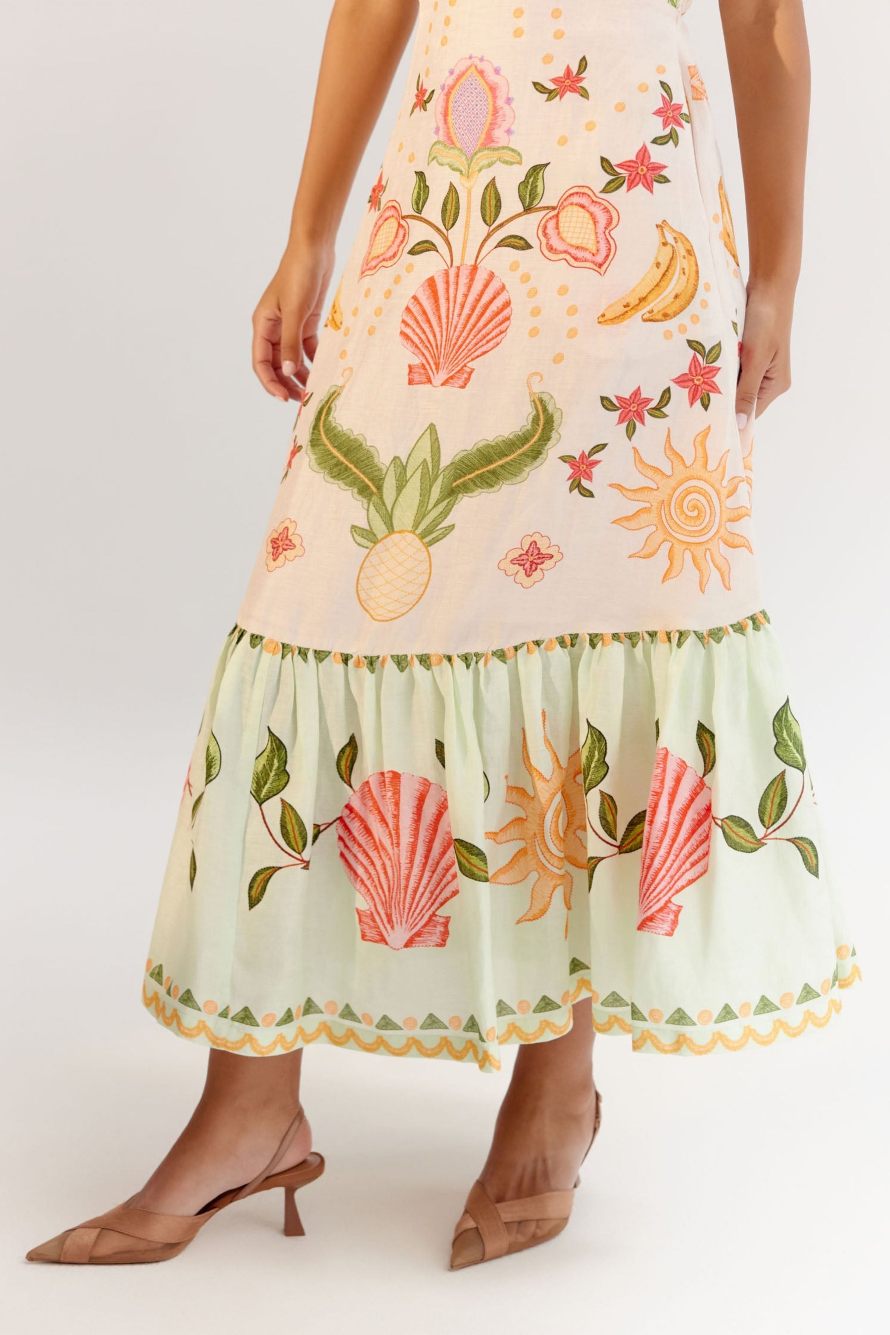 Seashell Ecru Aida Maxi Dress