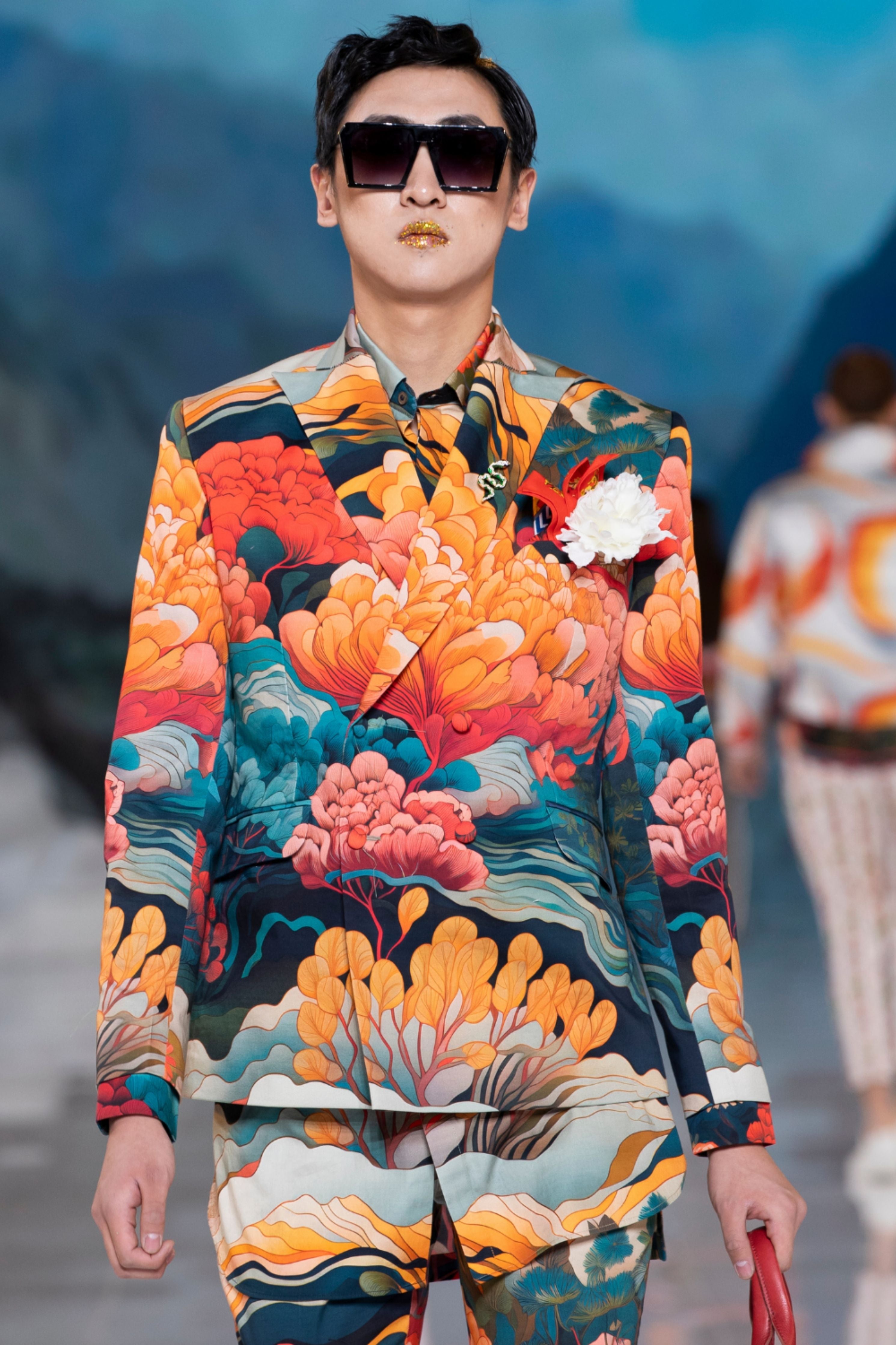 Shivalik Printed Double Breasted Blazer