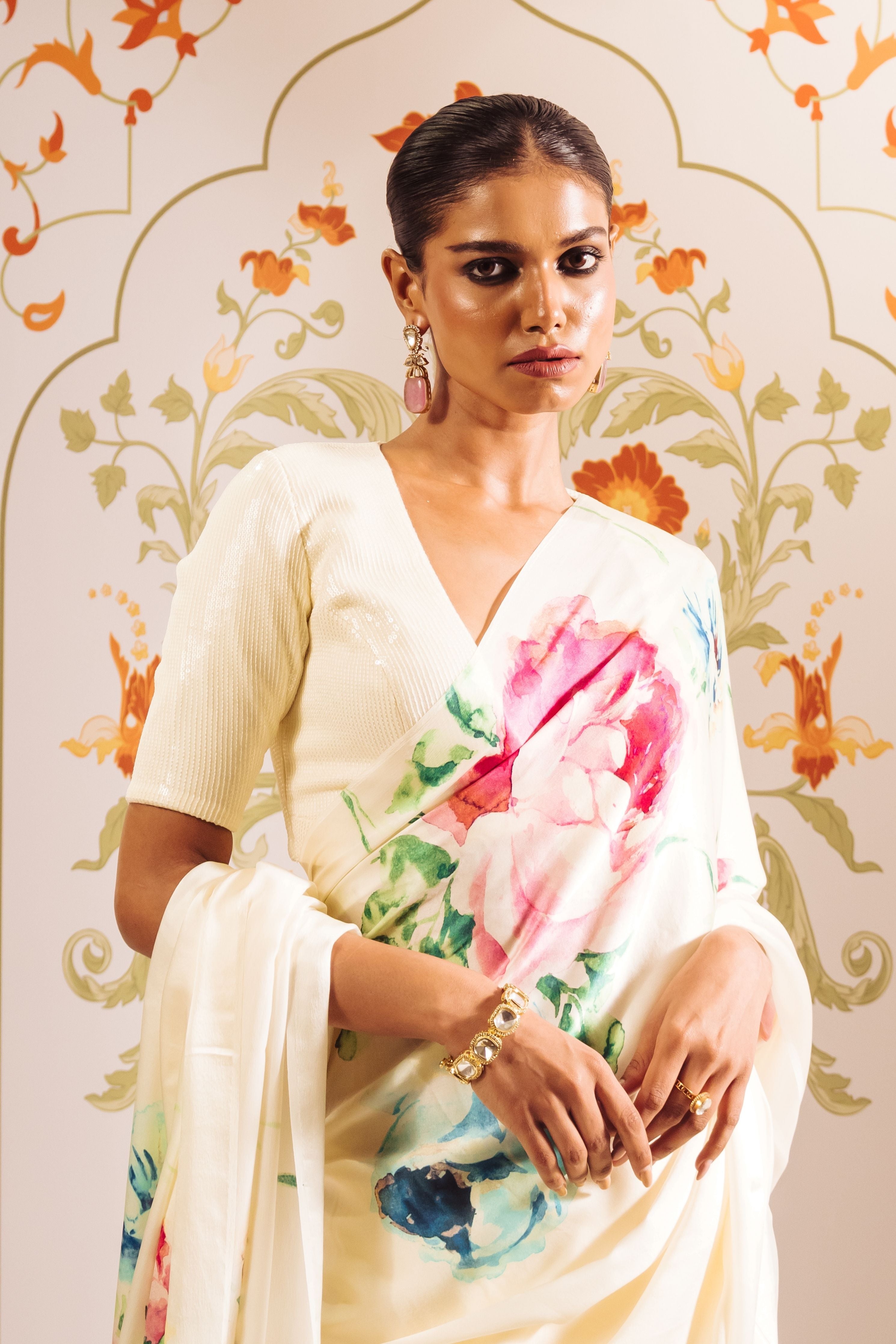 Shyla White Saree