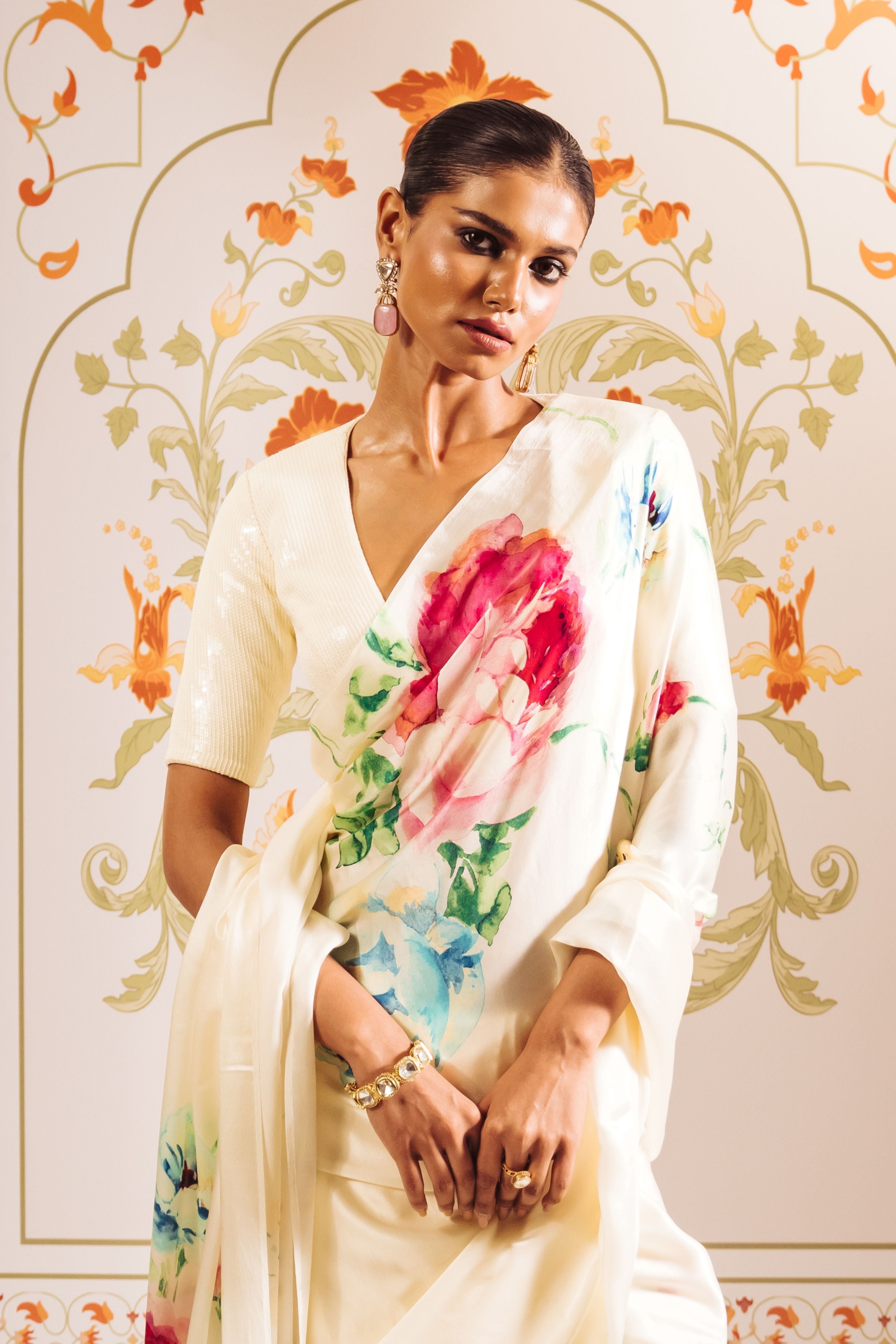 Shyla White Saree