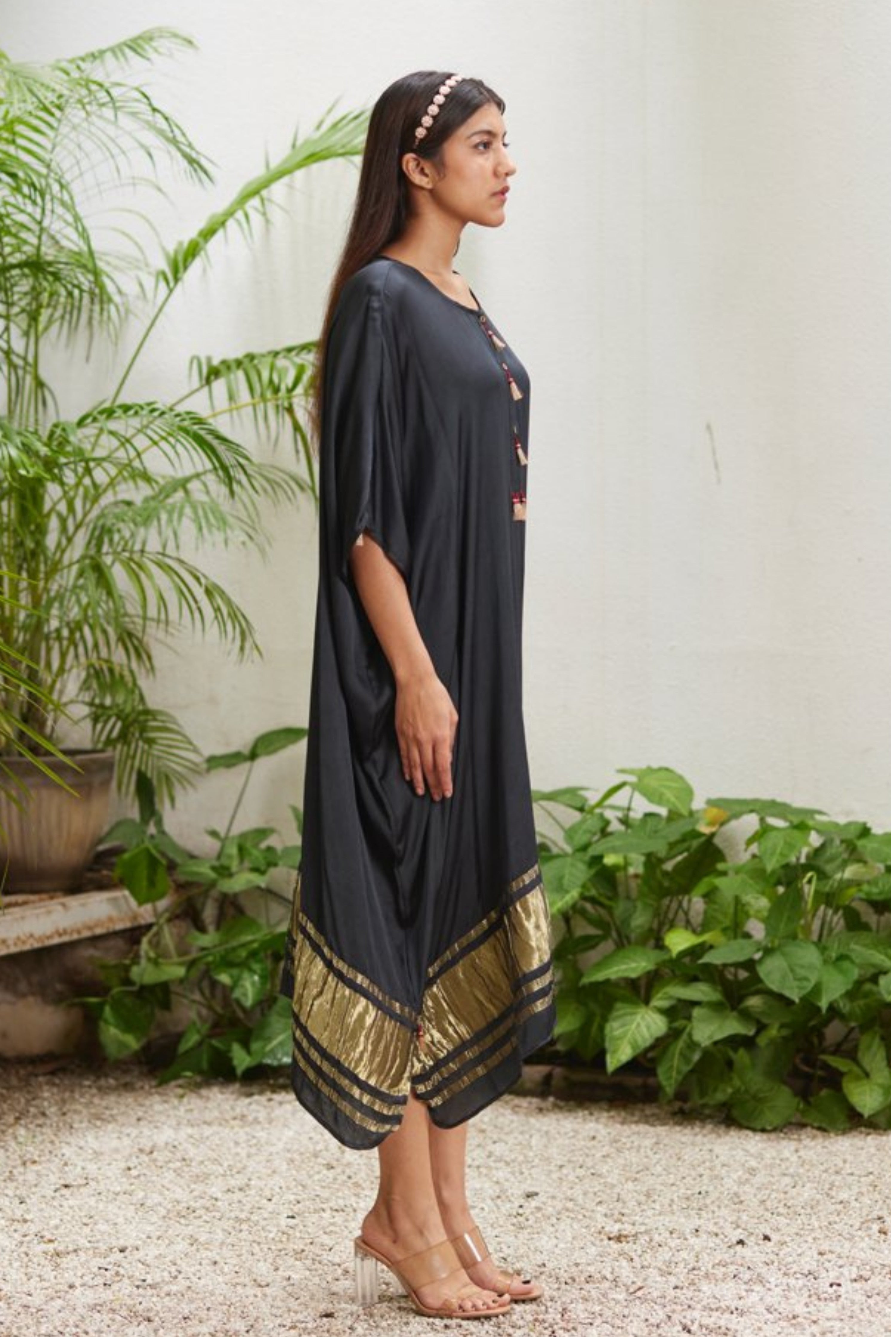 Slate Black Gold Kaftan