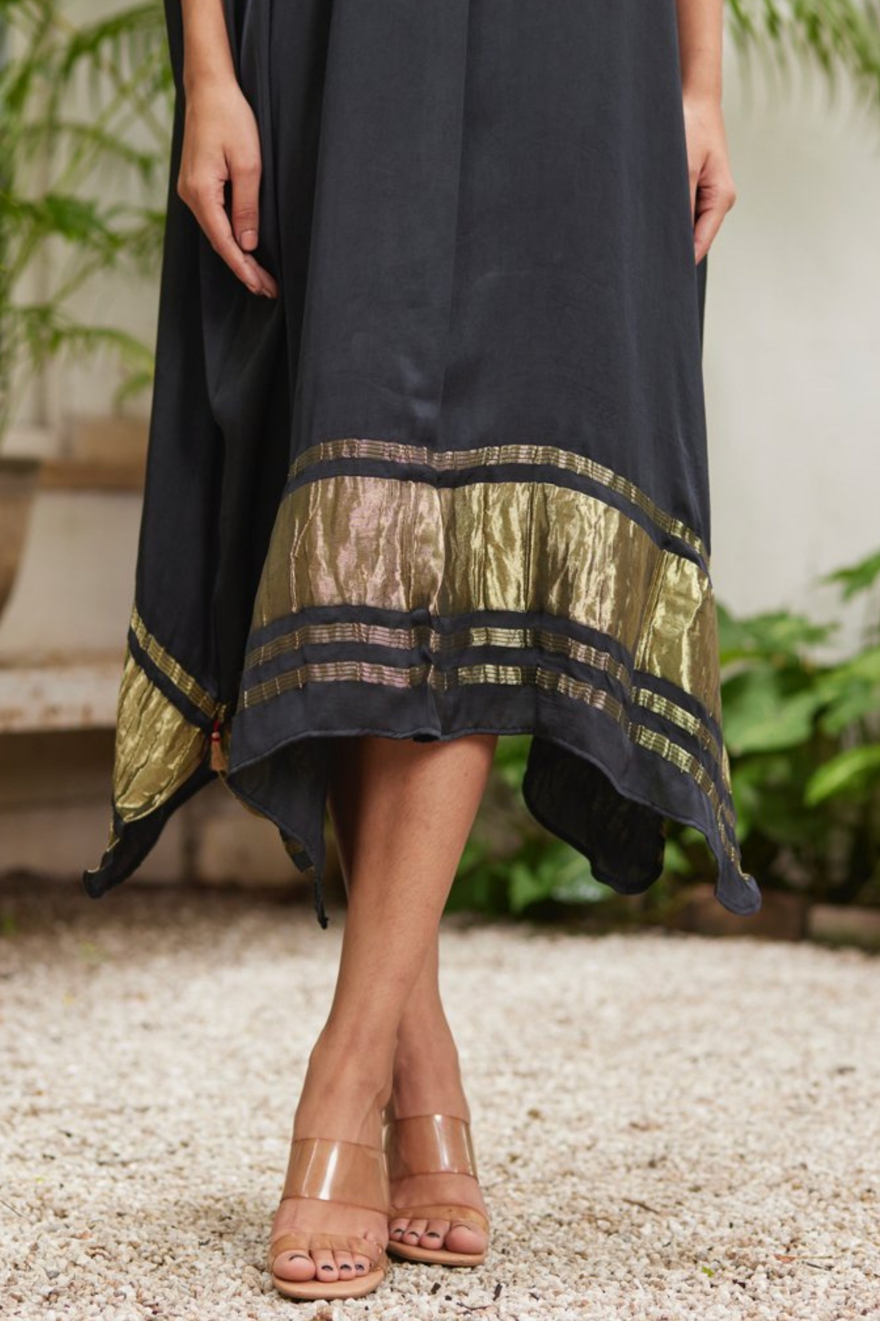 Slate Black Gold Kaftan