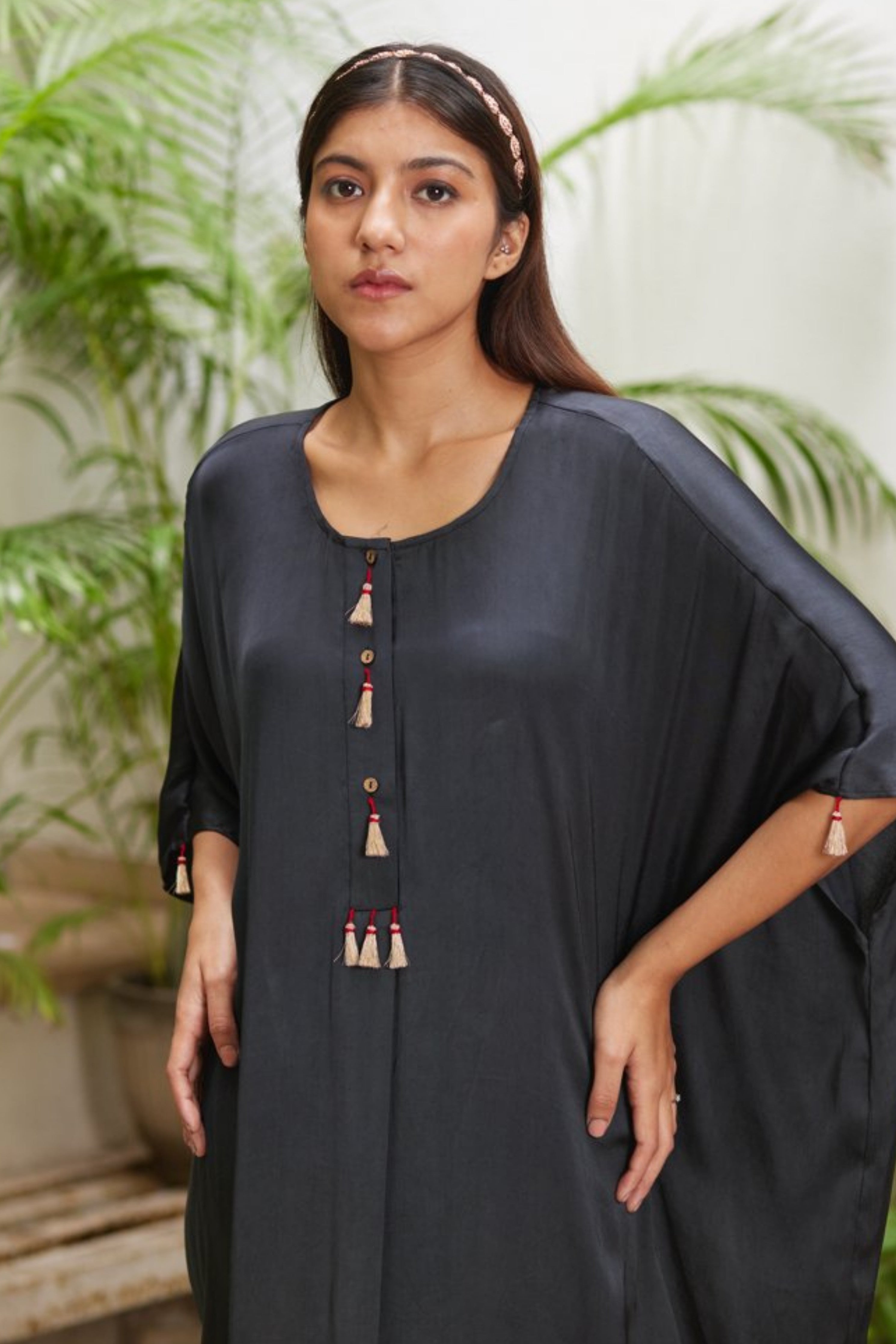 Slate Black Gold Kaftan