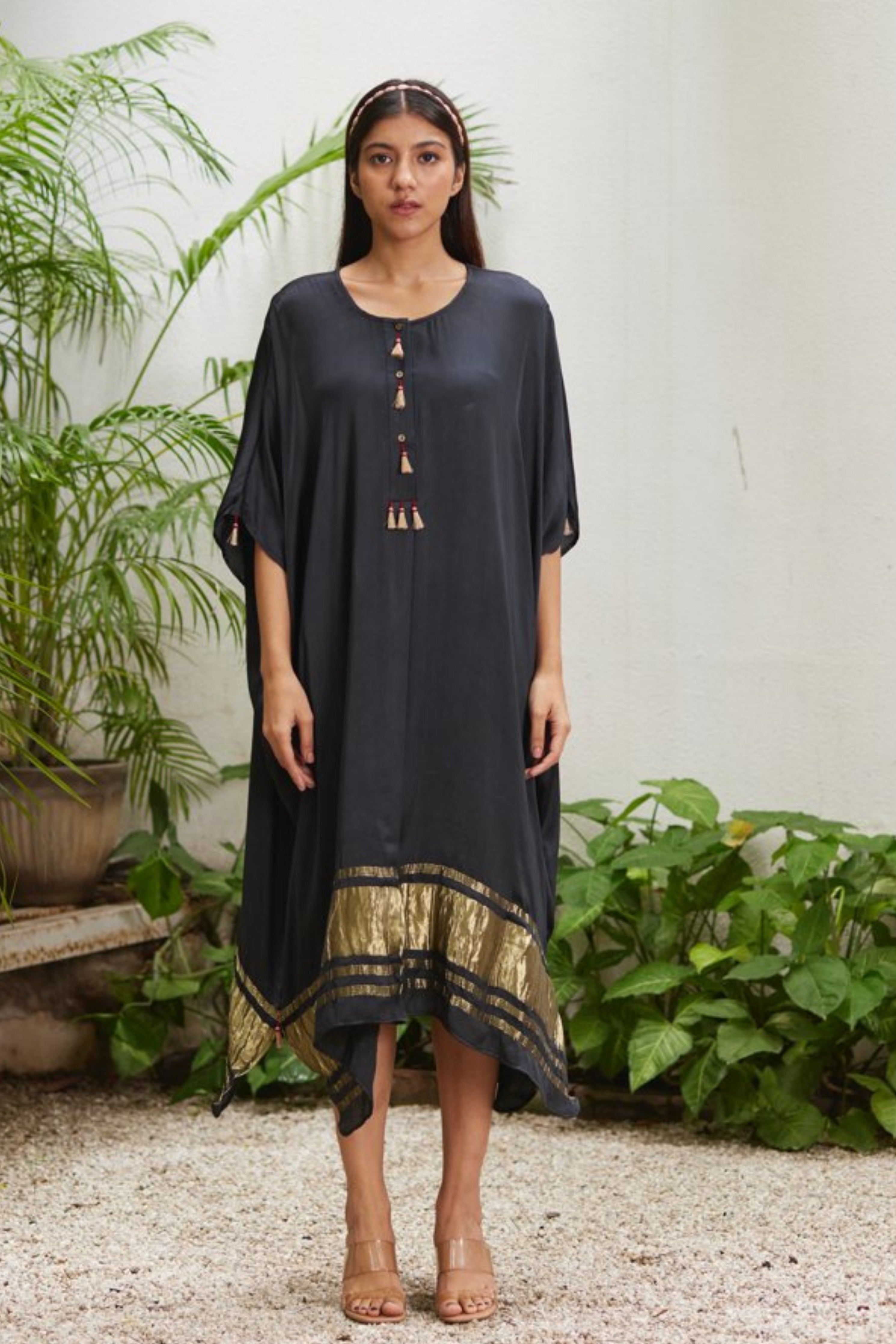 Slate Black Gold Kaftan