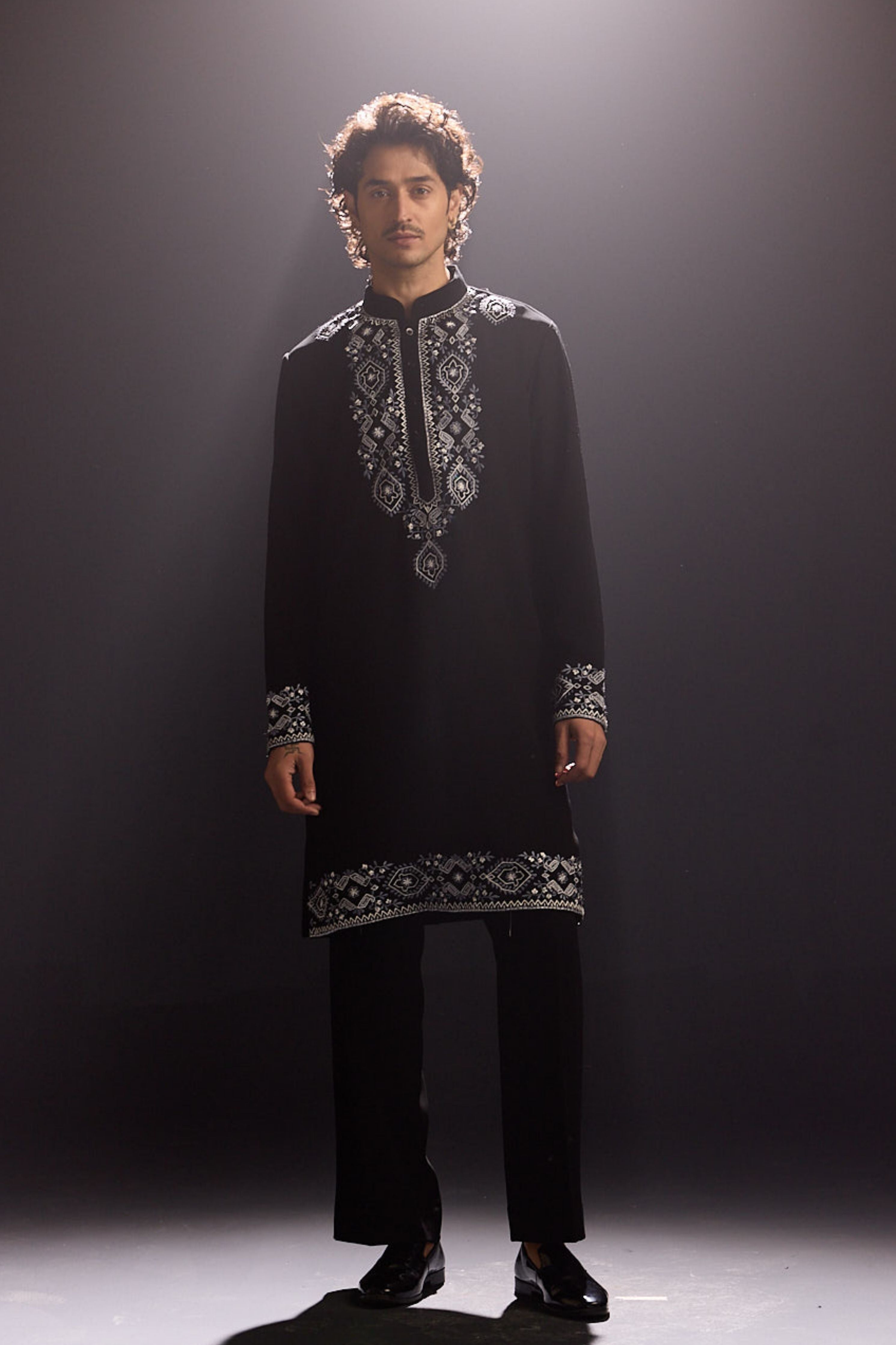 Sleek Black Kurta Set