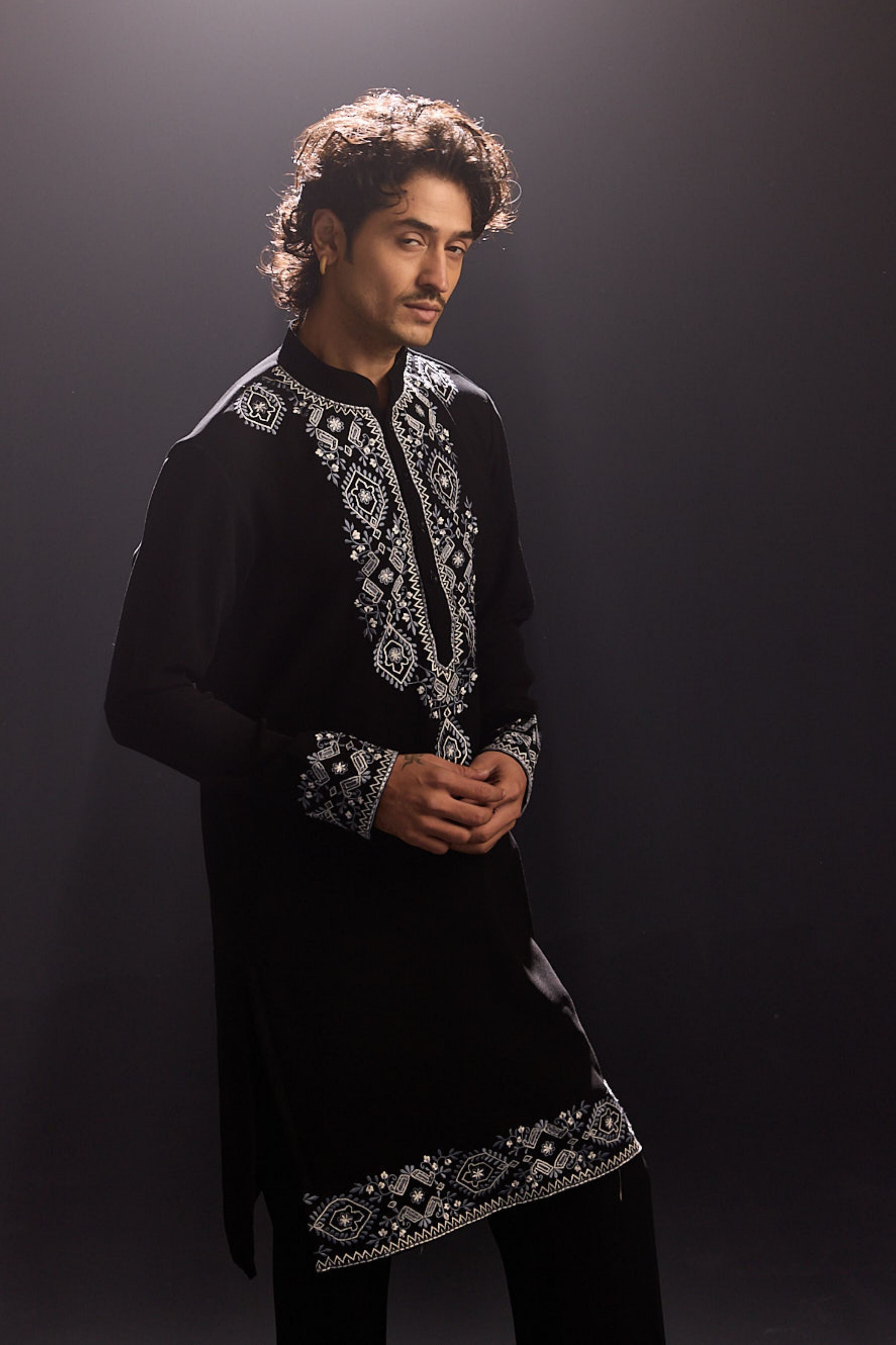 Sleek Black Kurta Set