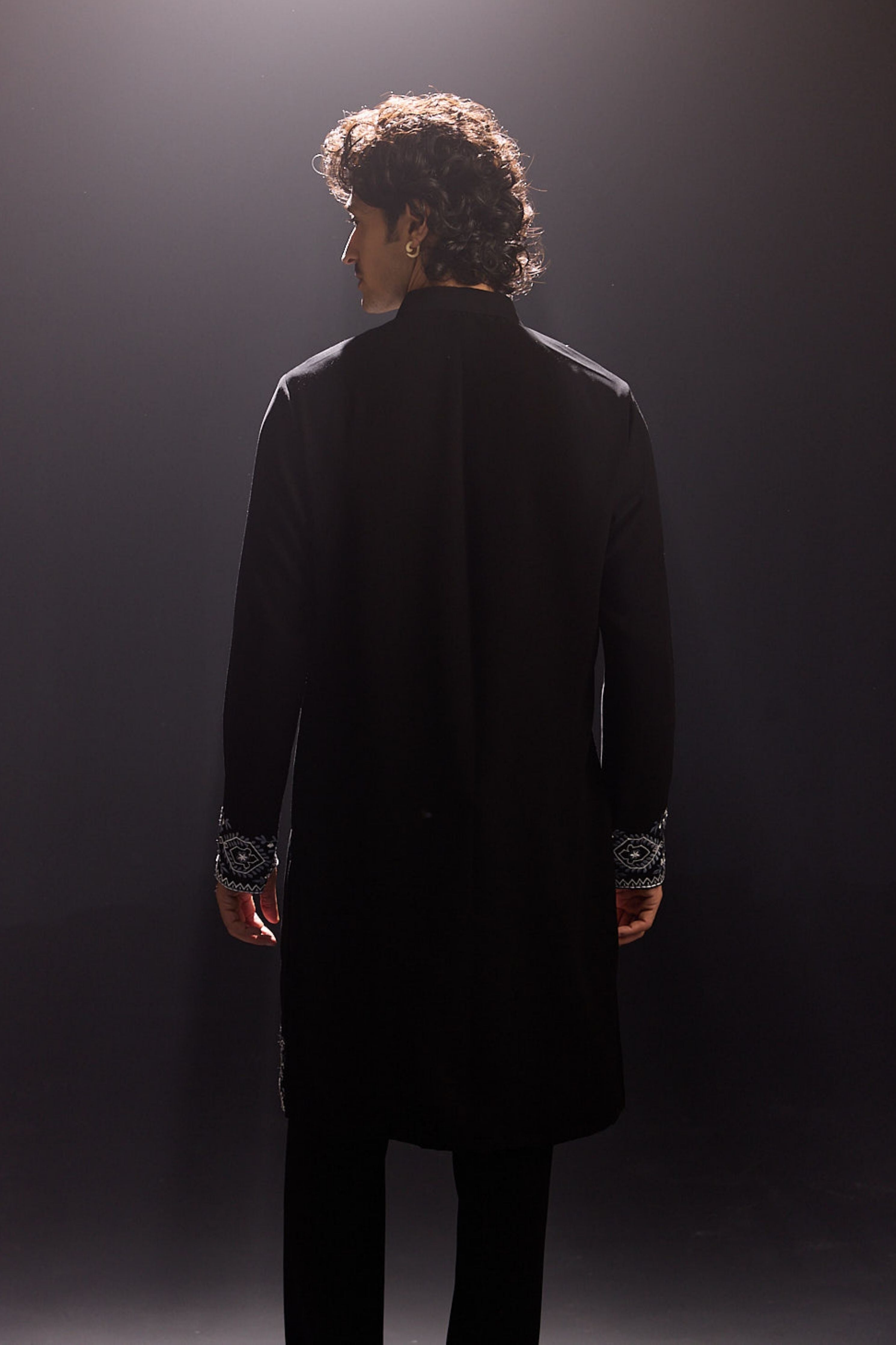 Sleek Black Kurta Set