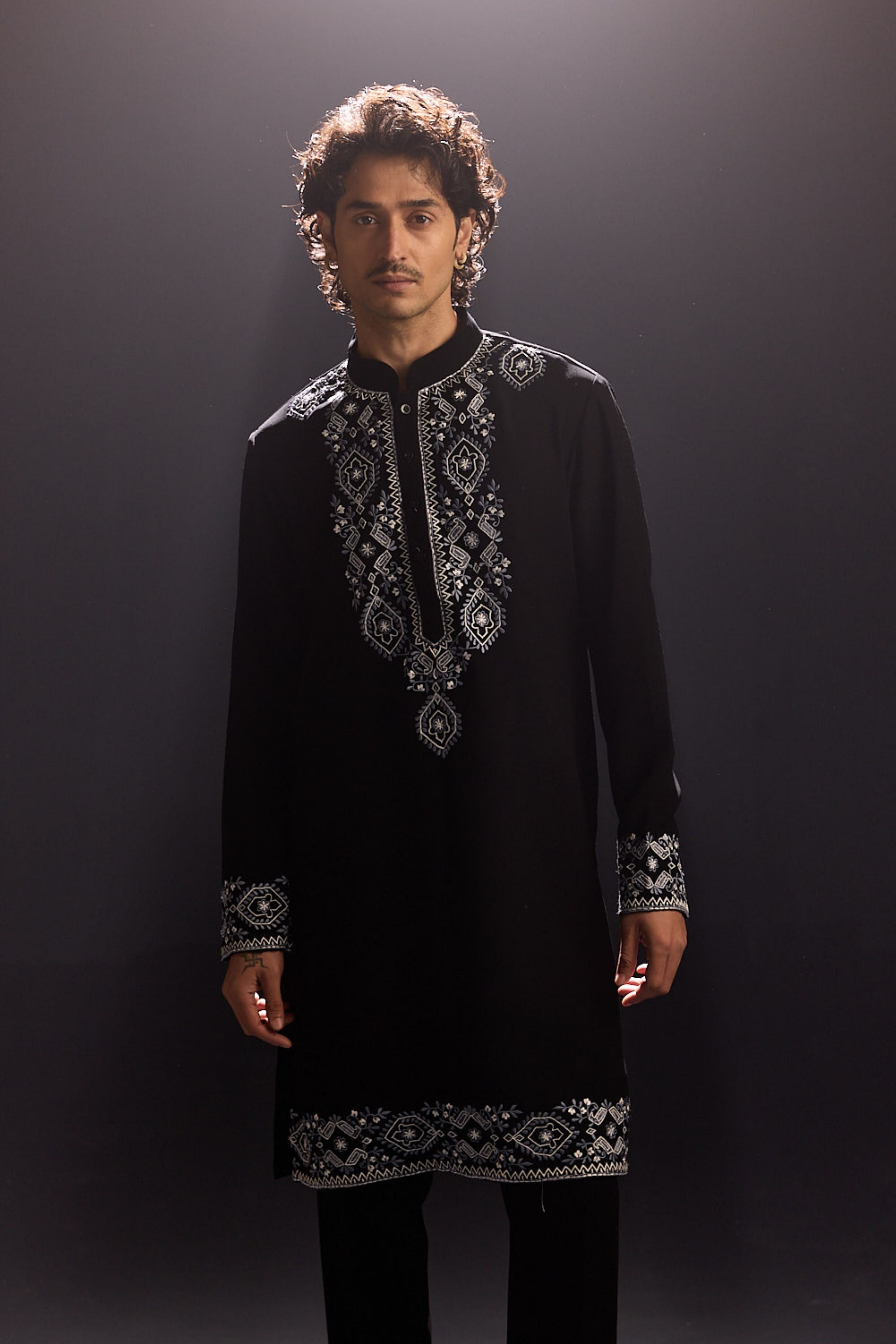 Sleek Black Kurta Set