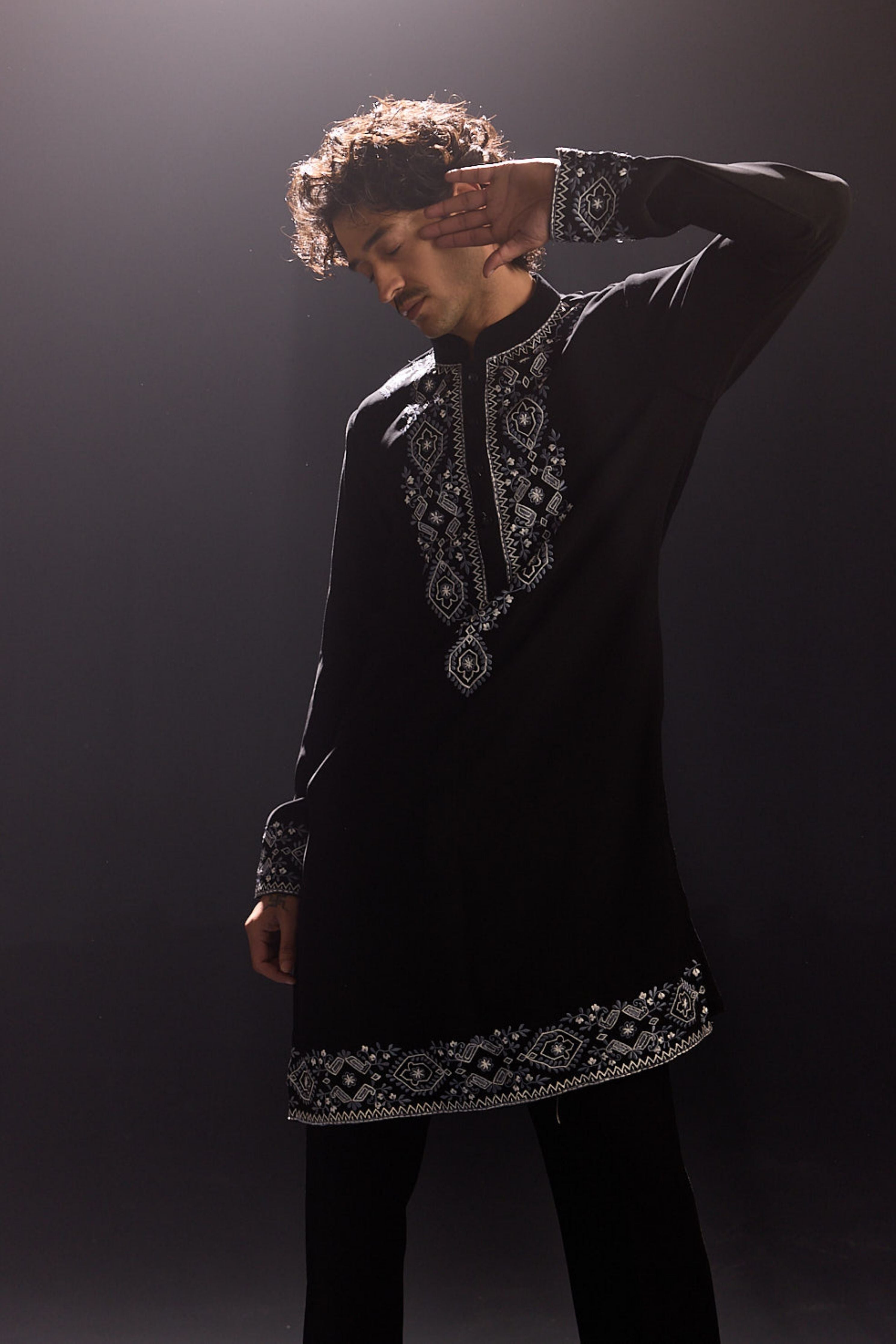 Sleek Black Kurta Set