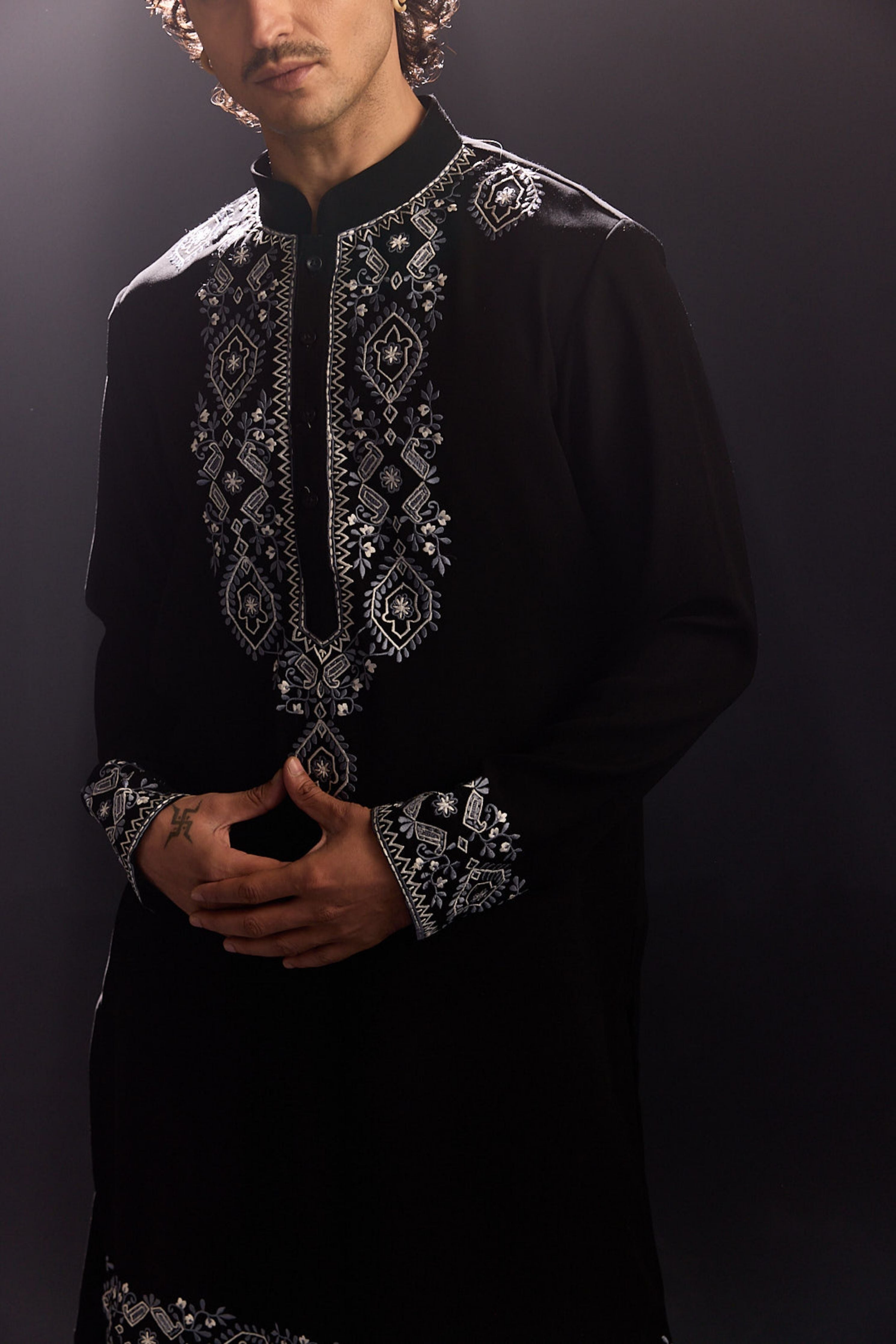 Sleek Black Kurta Set