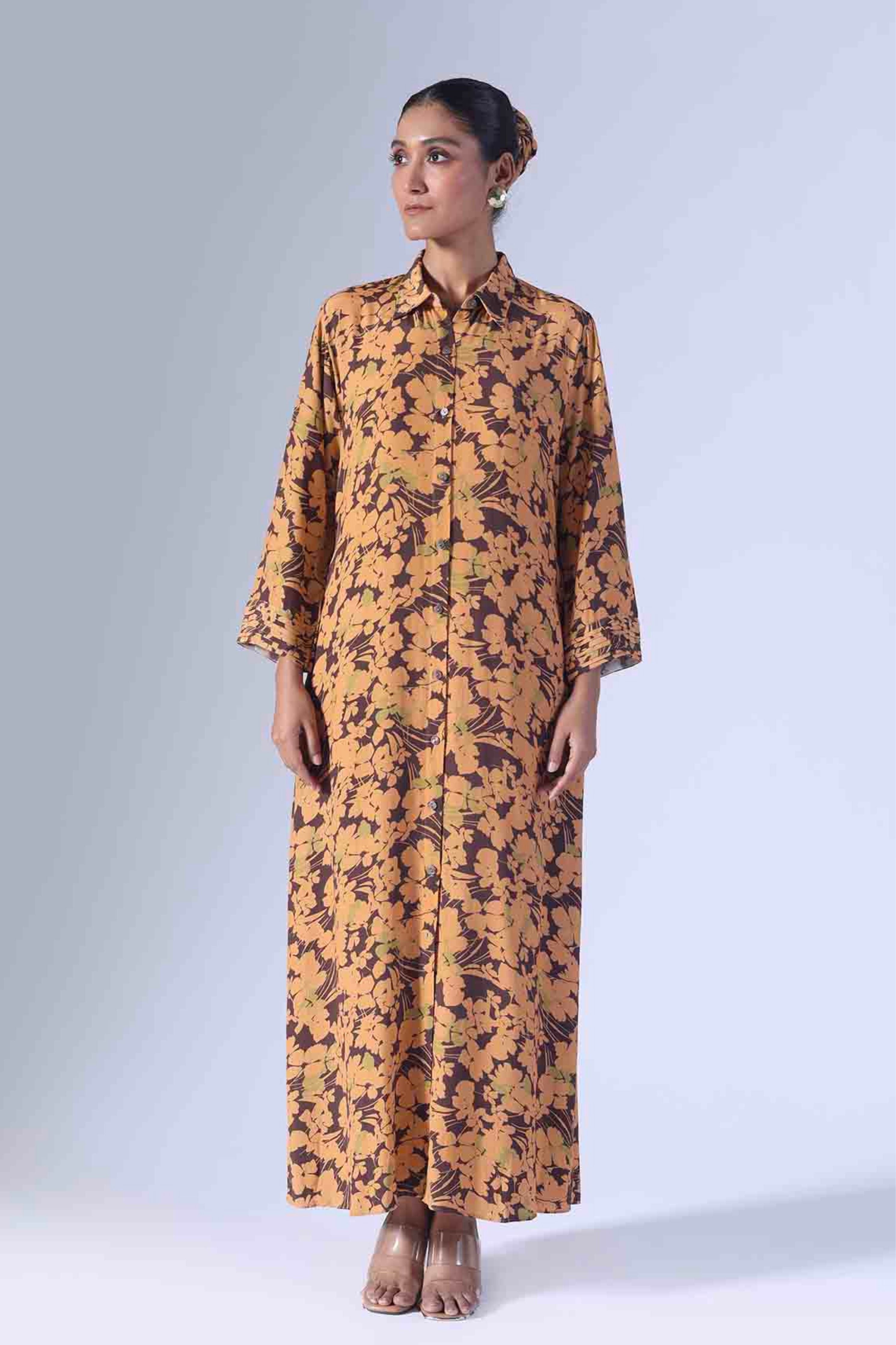 Spring Brown Long Dress