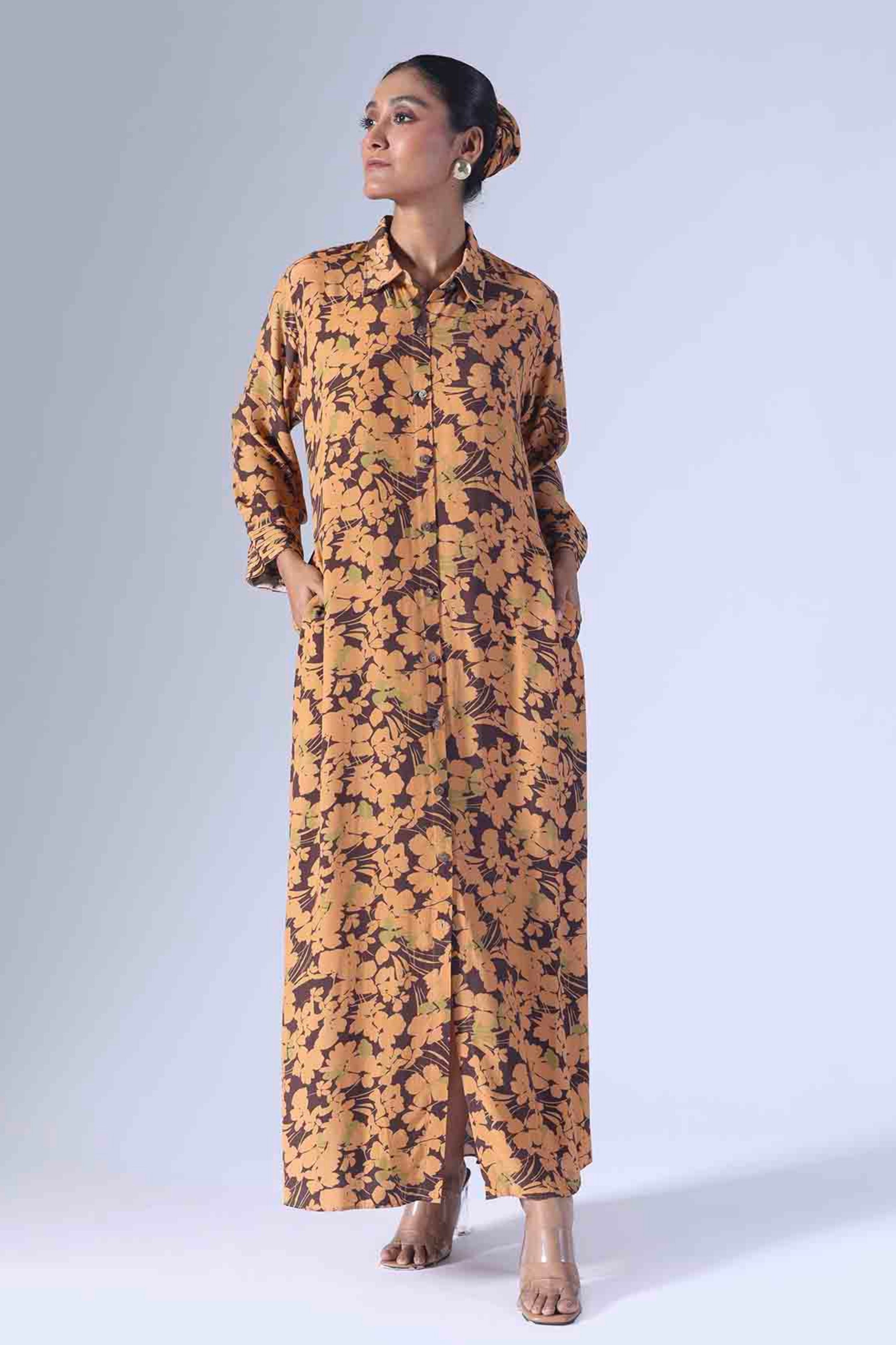 Spring Brown Long Dress