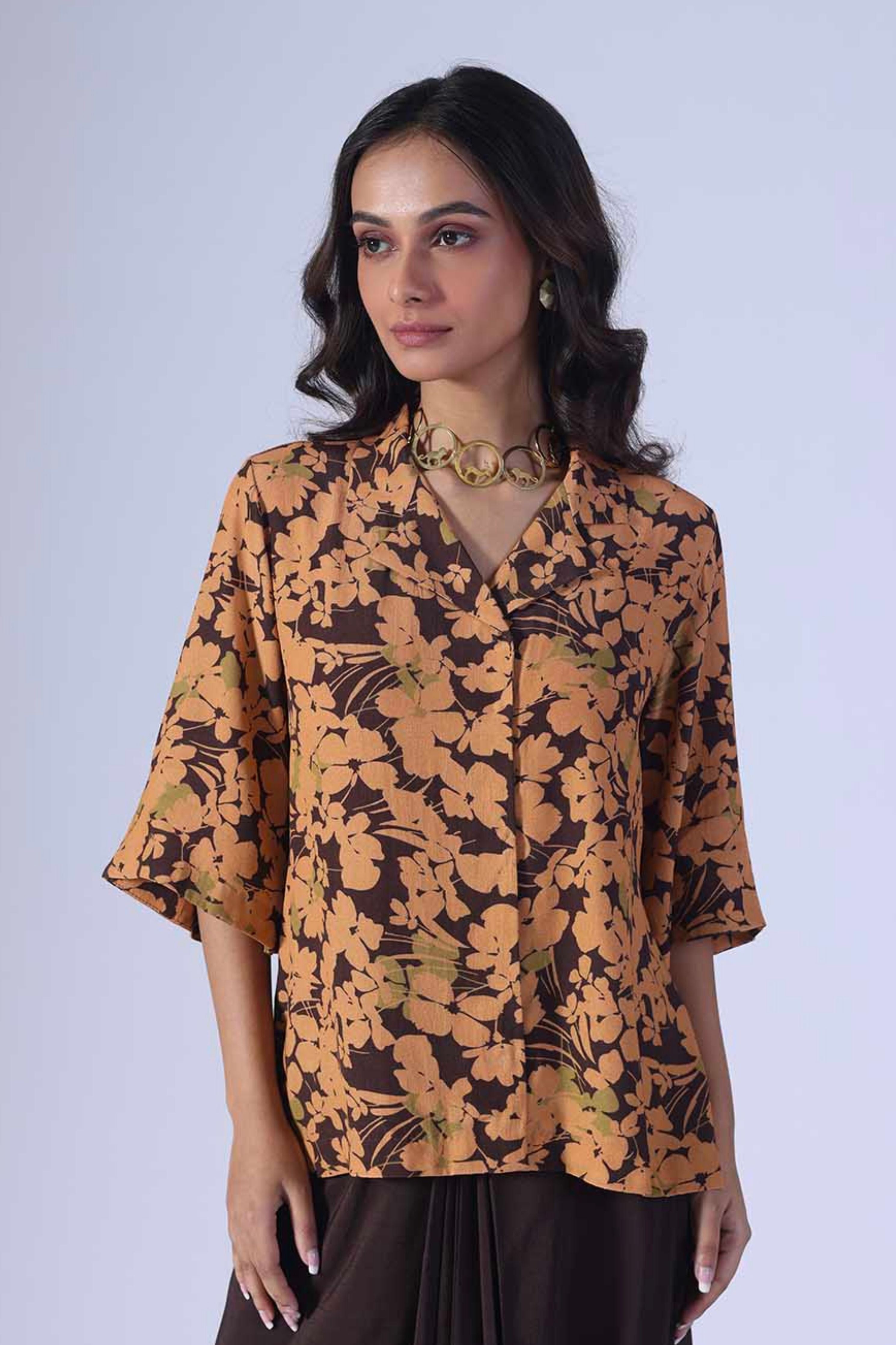 Spring Brown Skirt Set