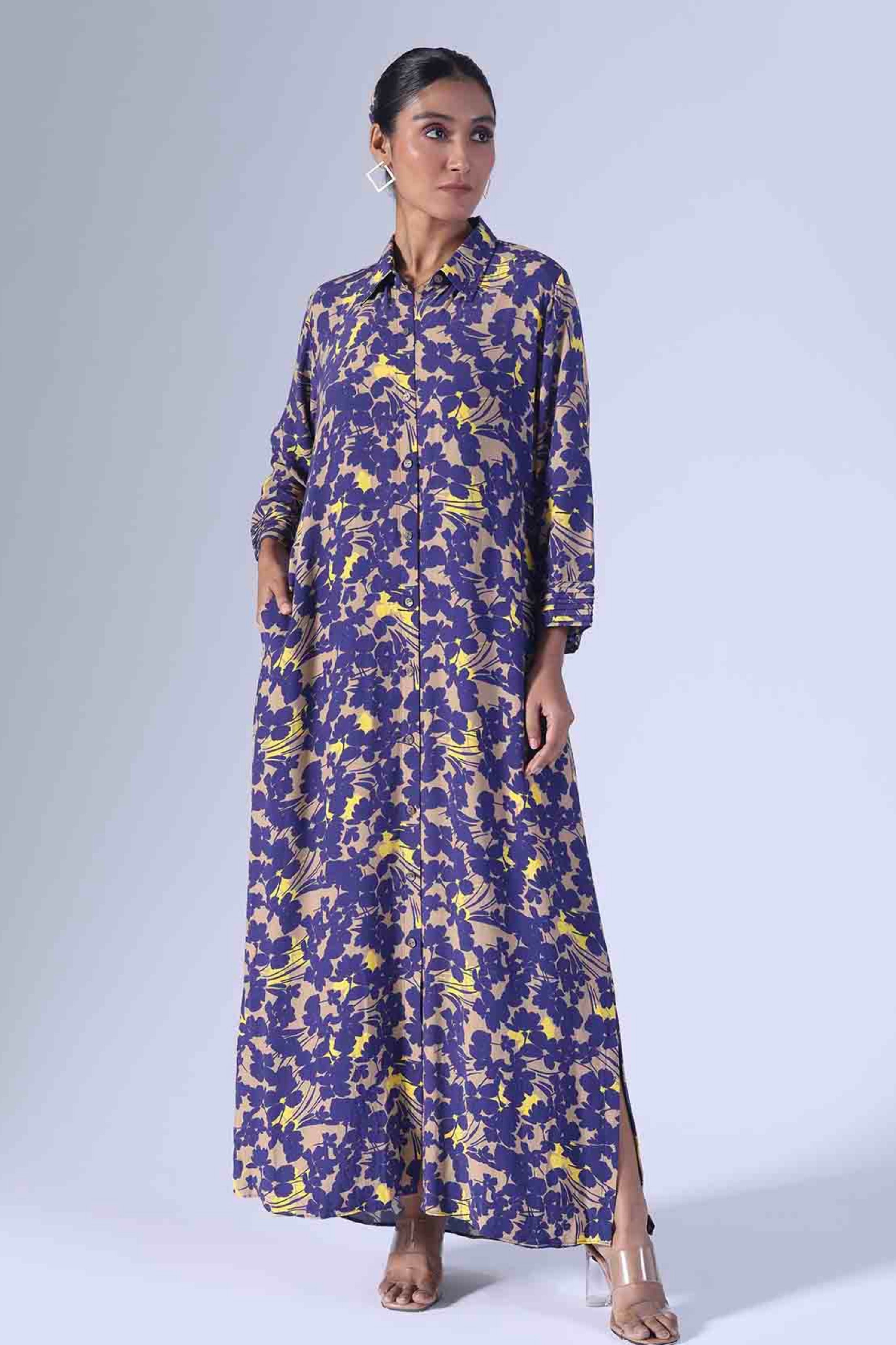 Spring Navy Long Dress