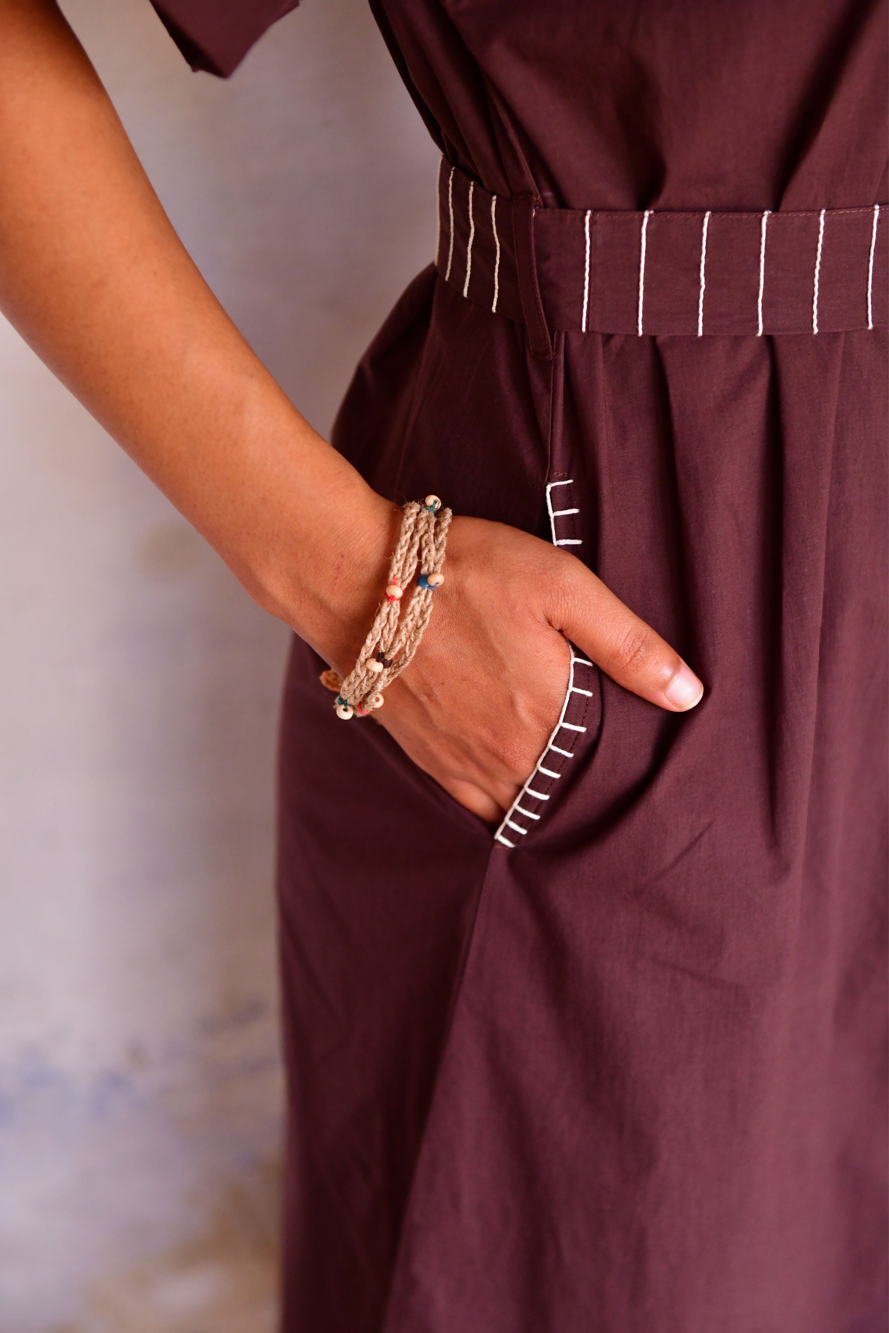 Stella Brown Embroidery Shirt Dress