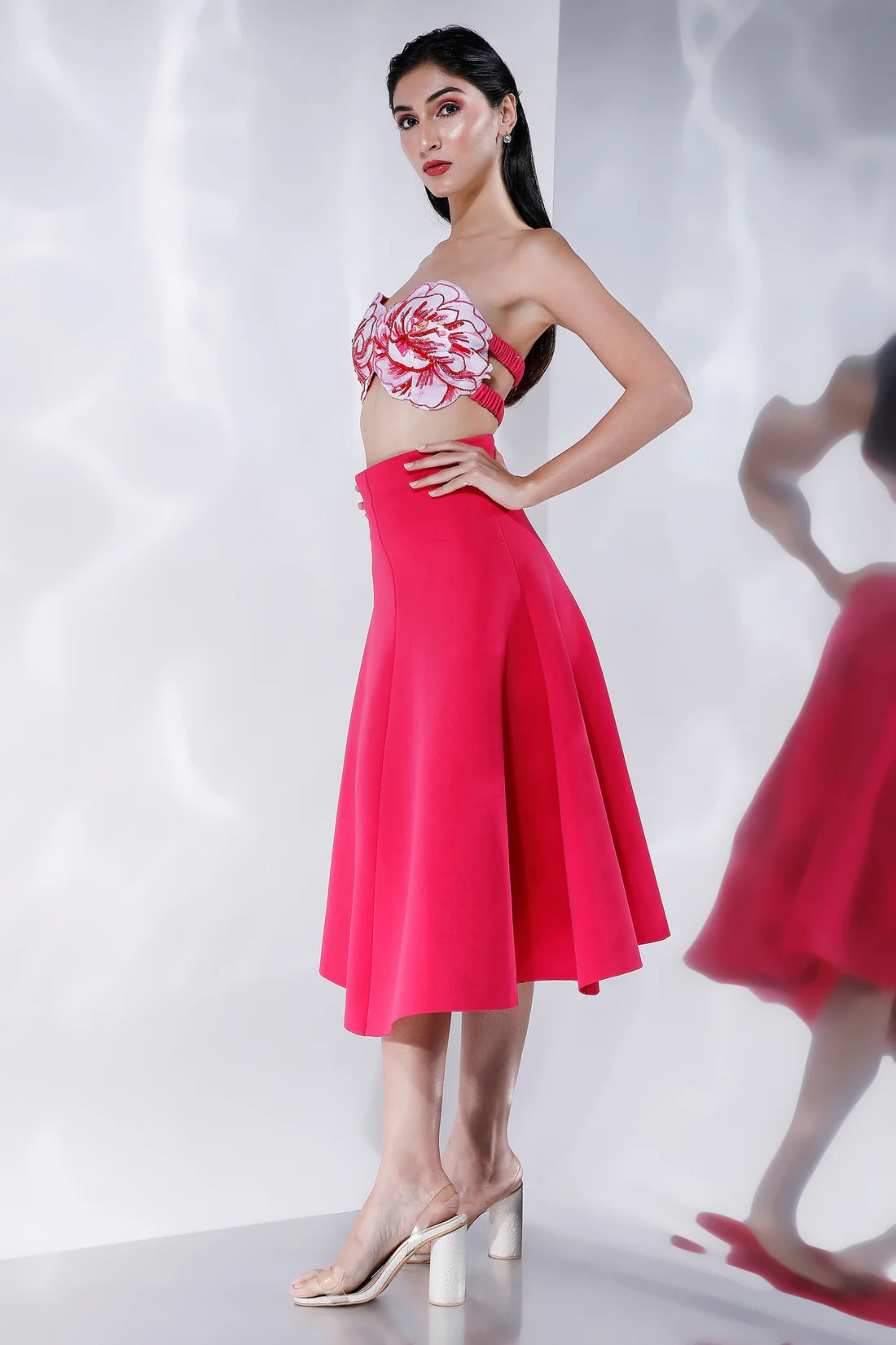 Striking Red Skirt Set