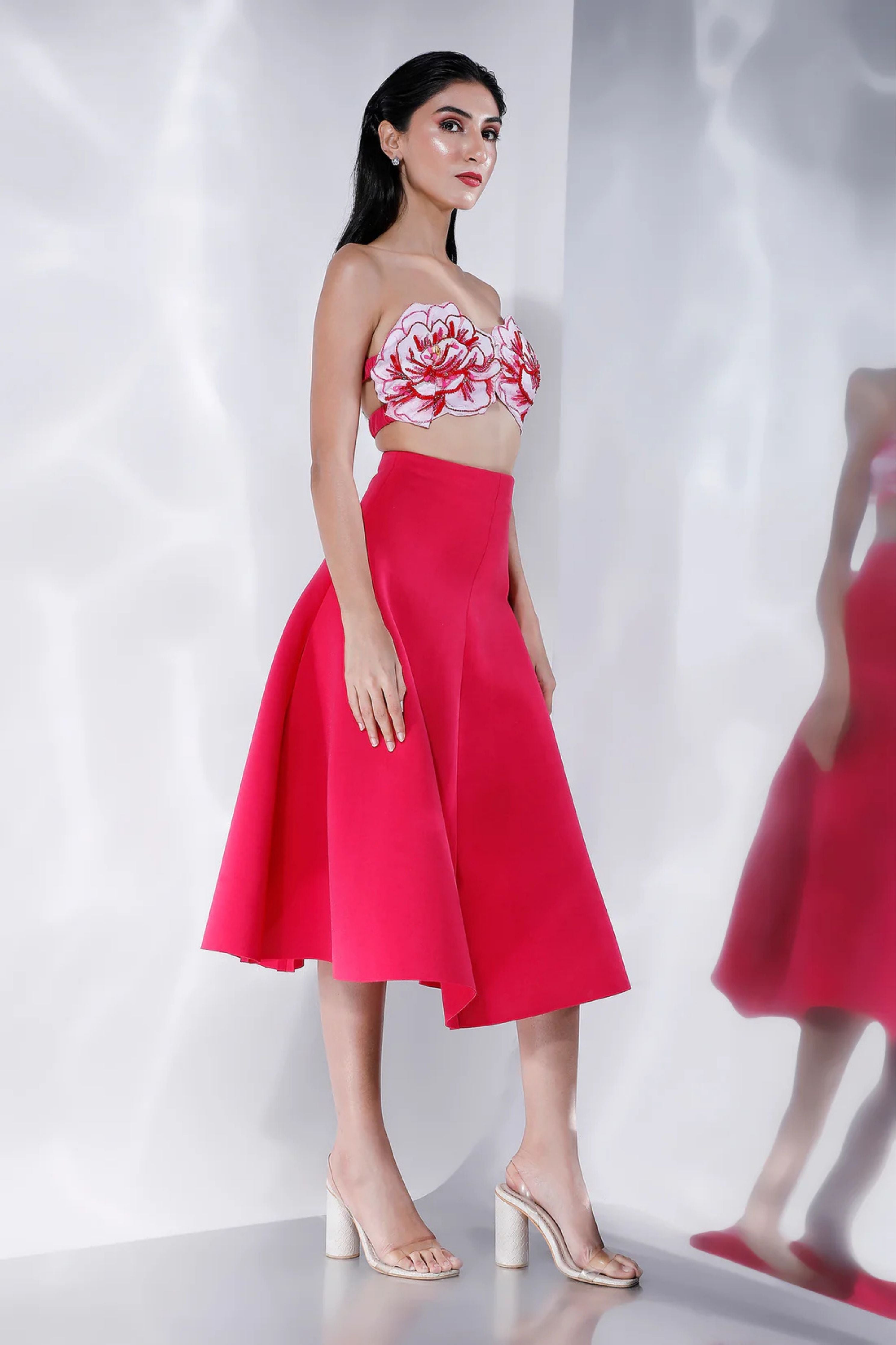 Striking Red Skirt Set