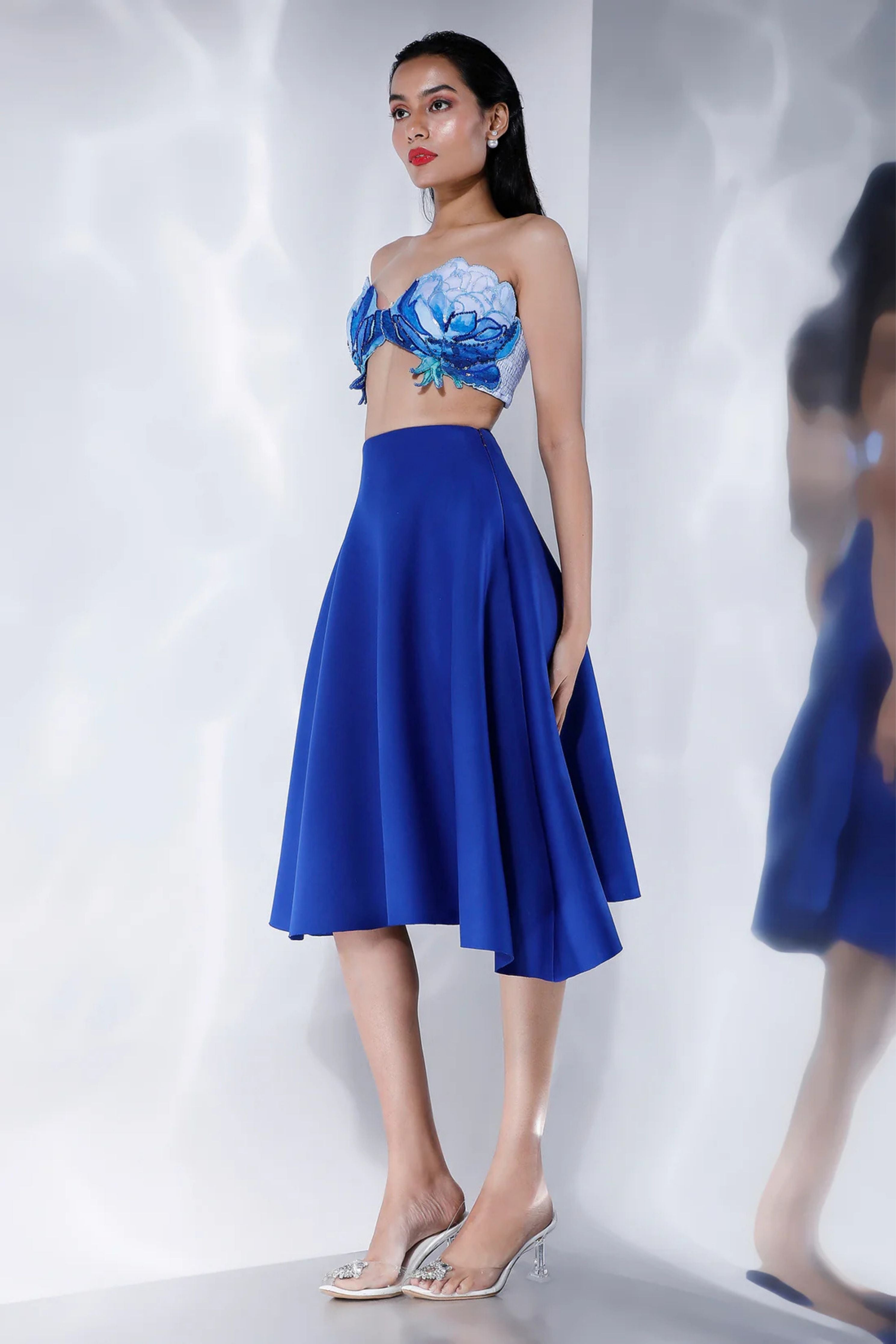 Stunning Blue Skirt Set