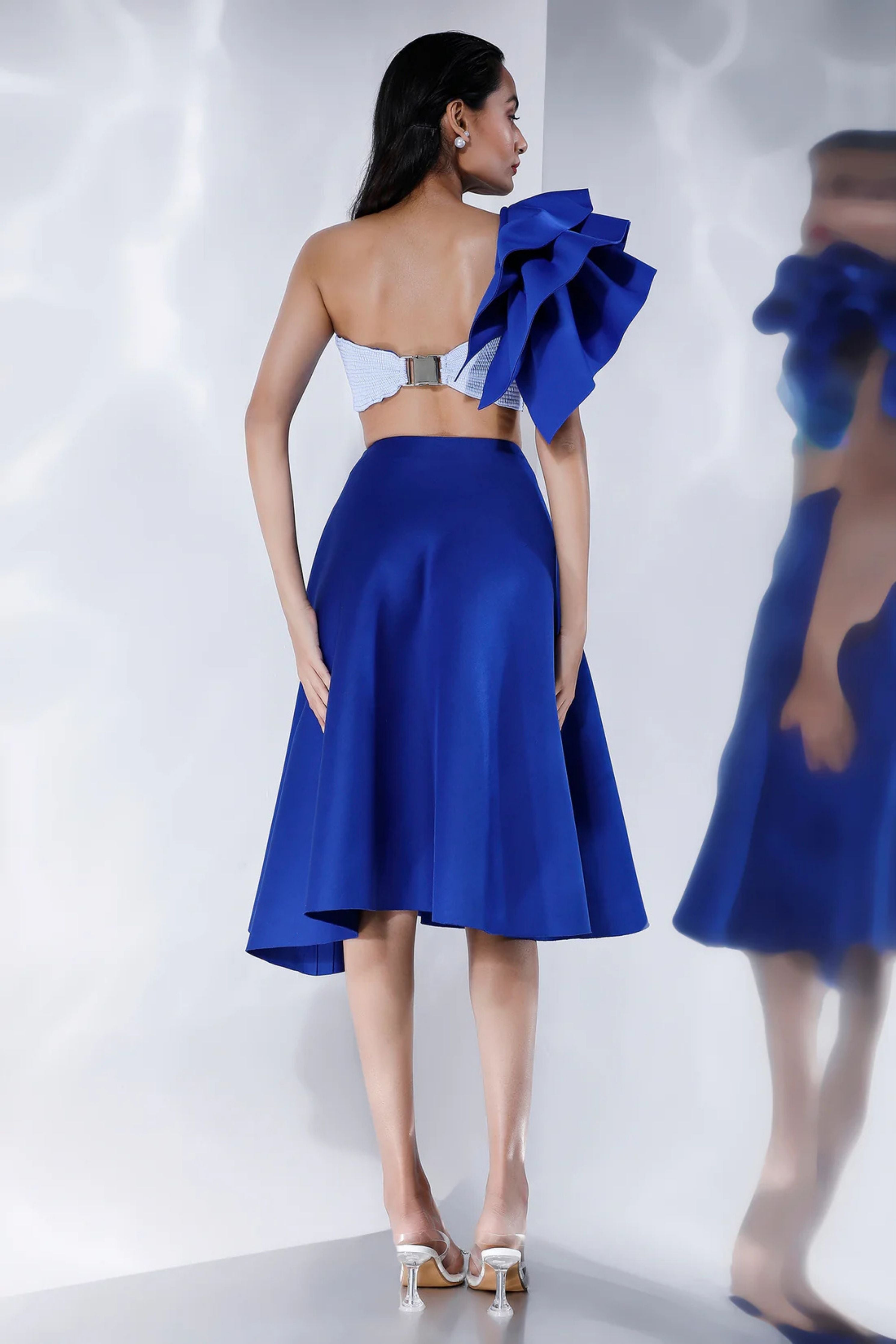 Stunning Blue Ruffle Skirt Set