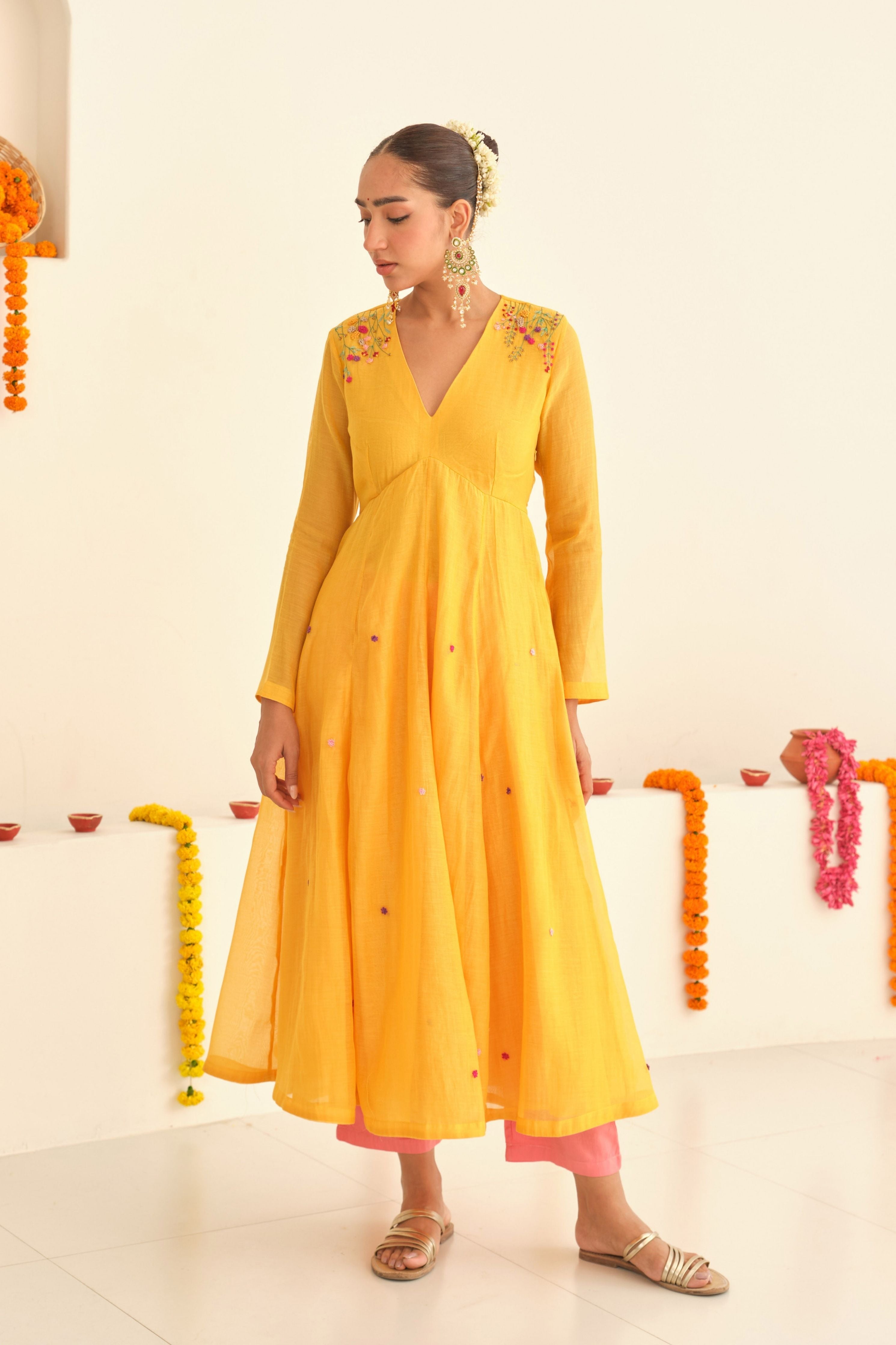 Sunehri Chanderi Kurta Set