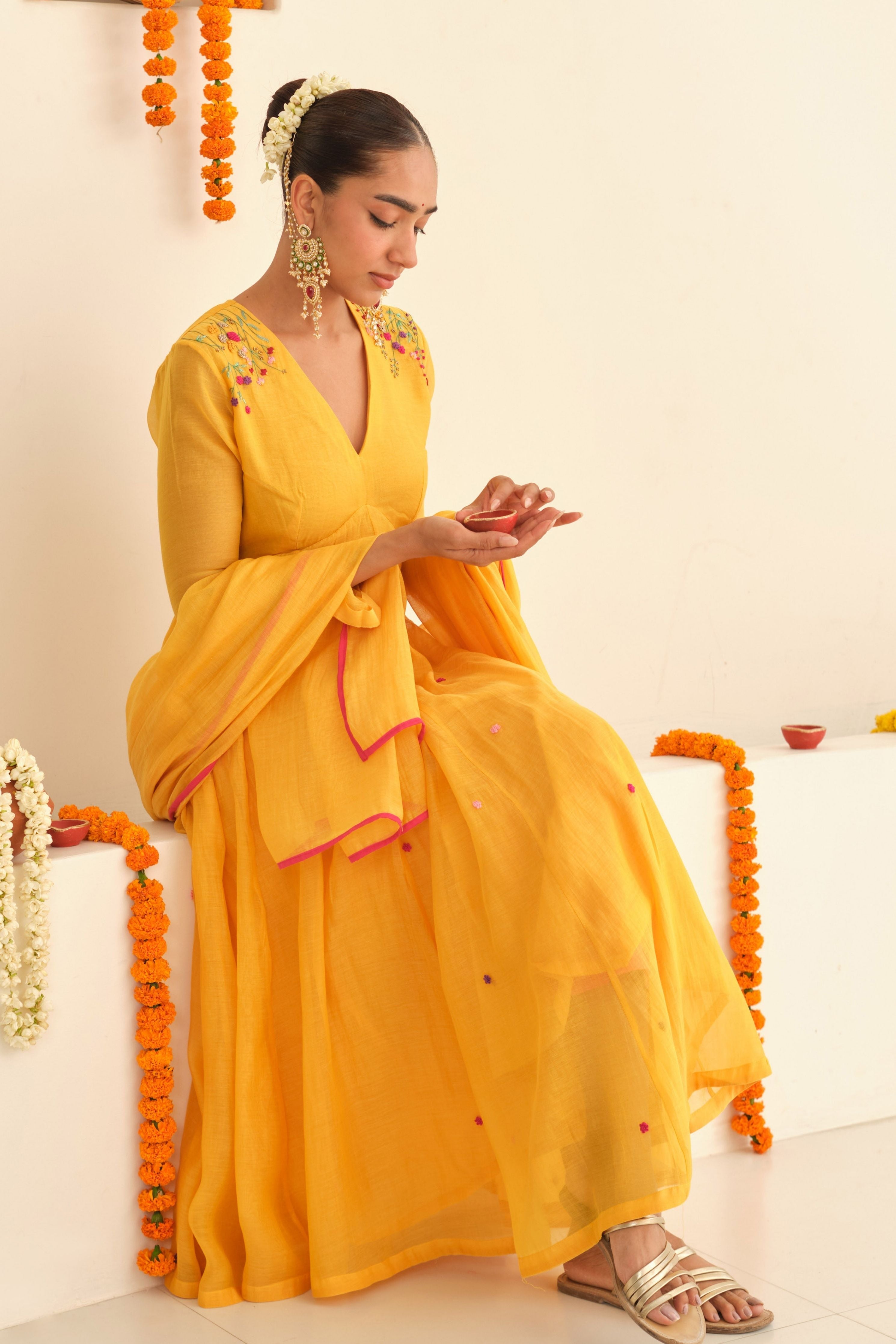 Sunehri Chanderi Kurta Set
