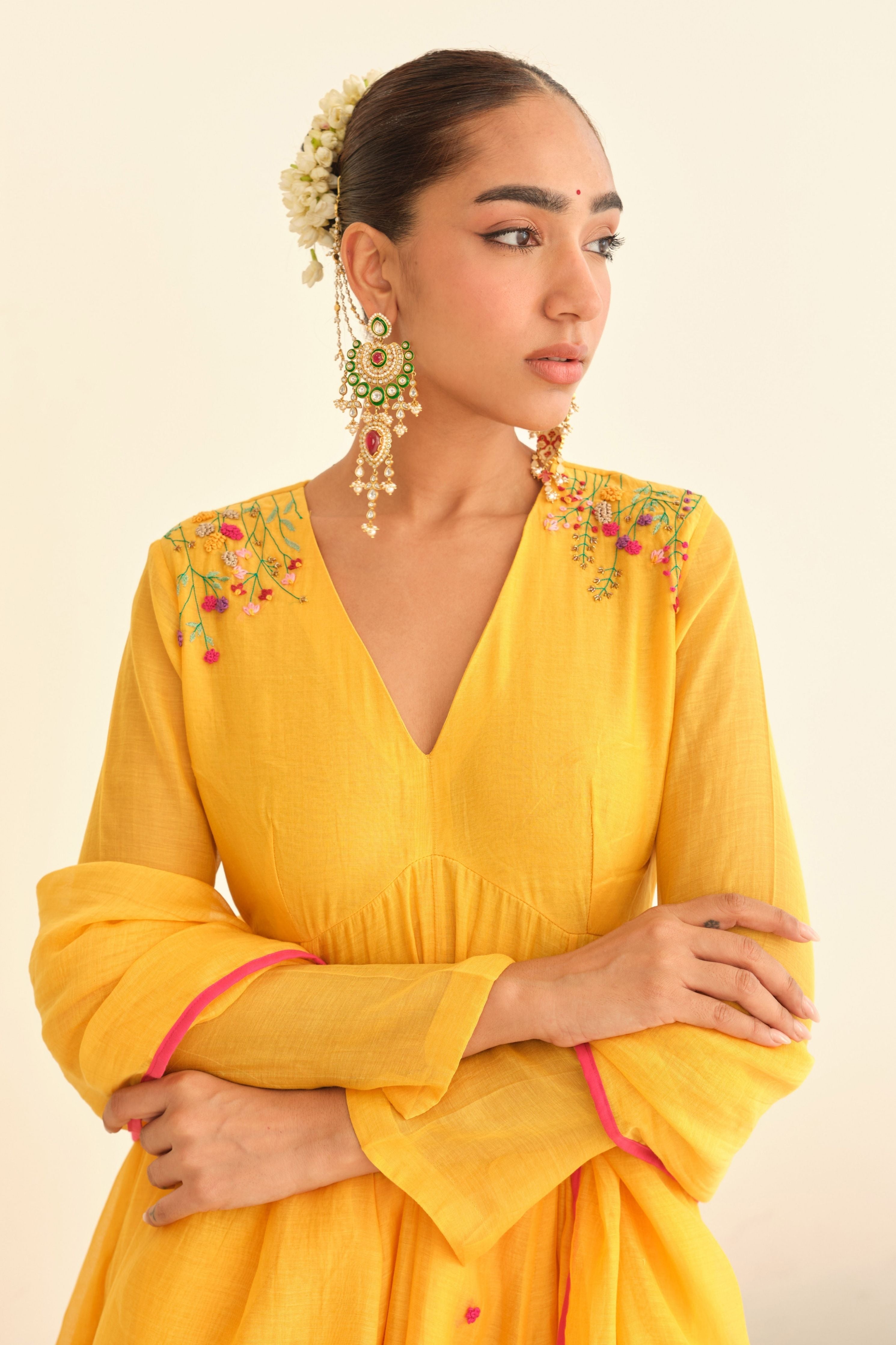 Sunehri Chanderi Kurta Set