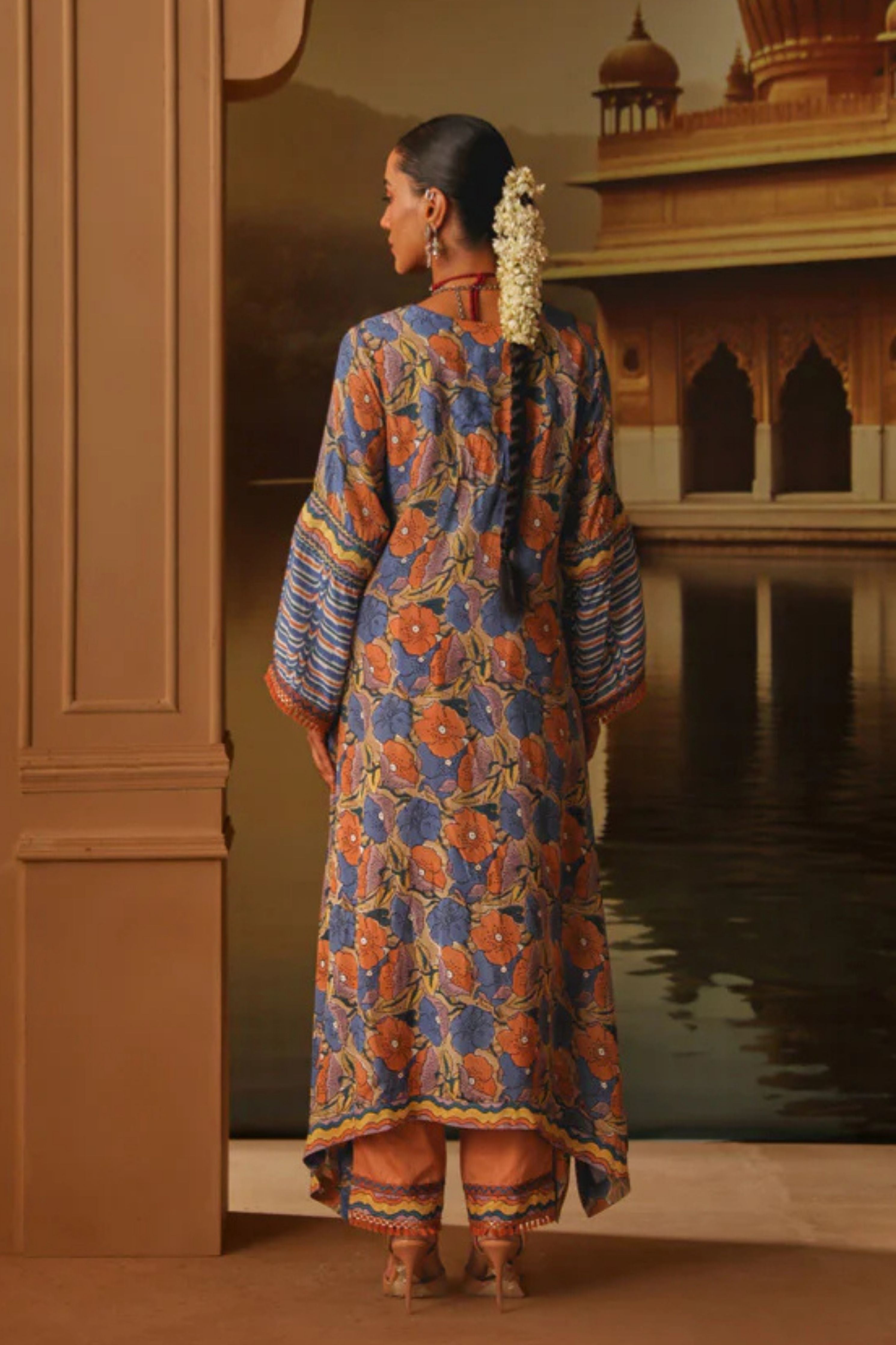 Surbhi V-Neck Asymmetrical Kurta Set