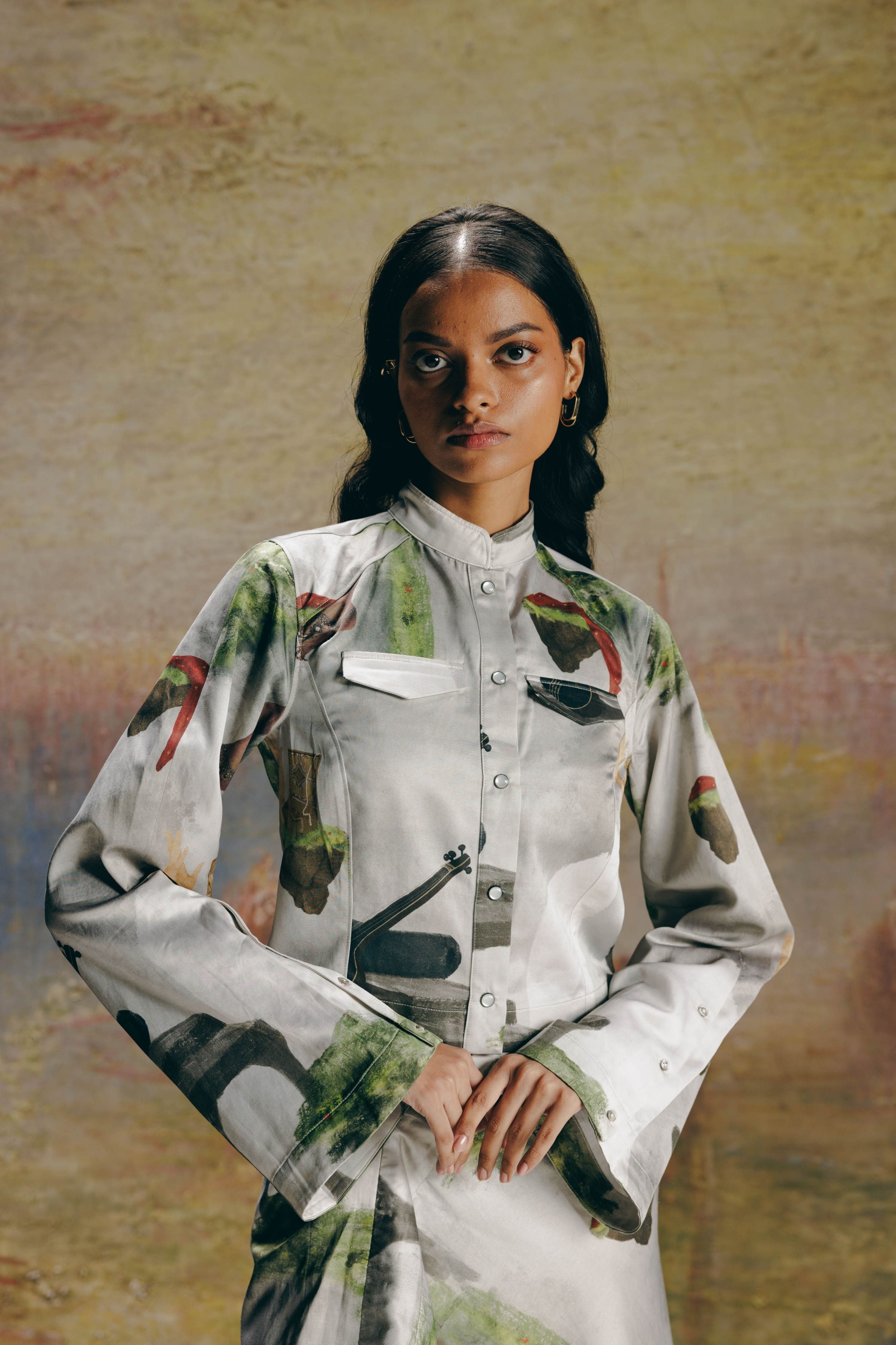 Surrealist Nehru Jacket & Skirt Co-ord